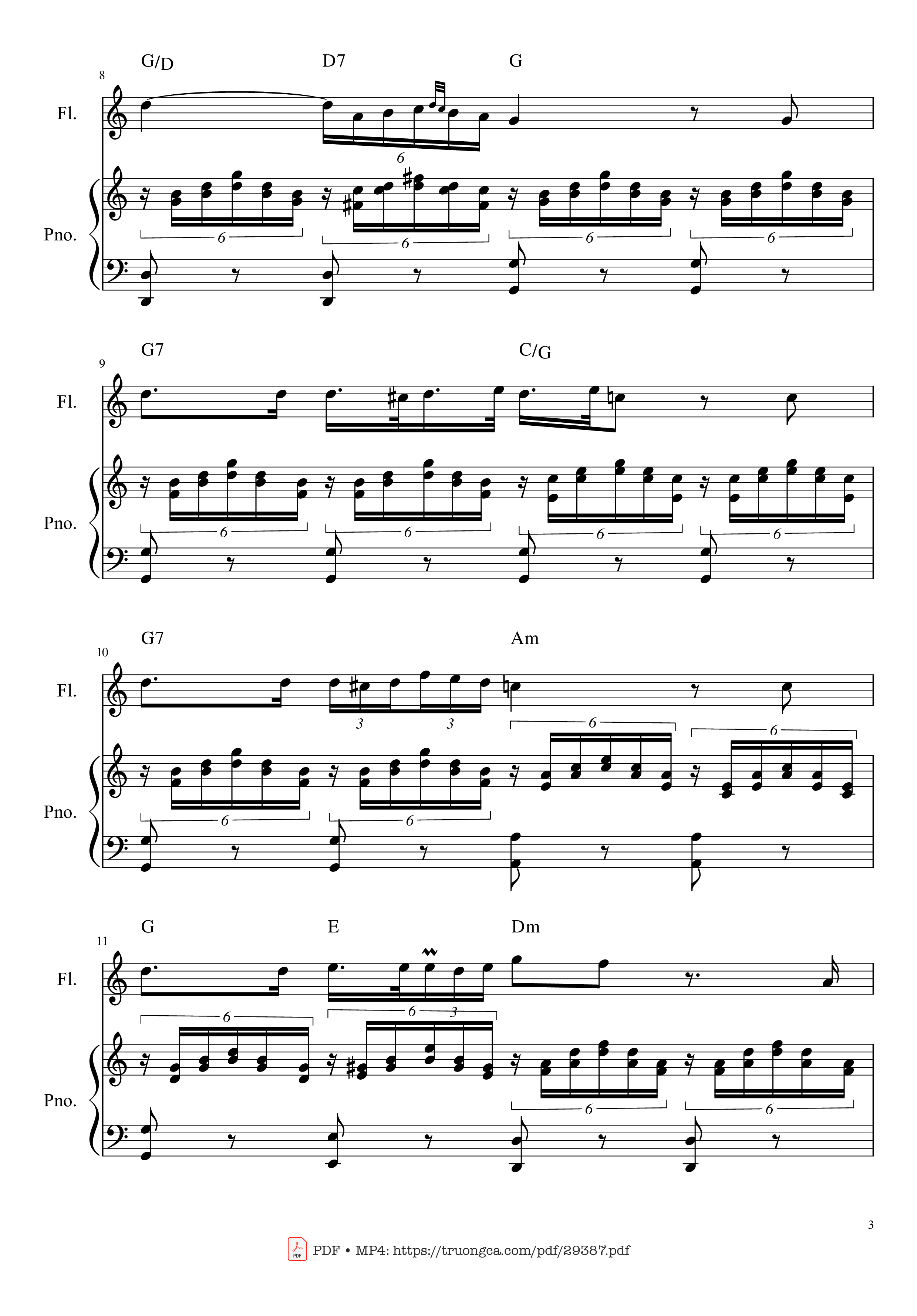 Page 3 of the piano sheet music PDF Piano – Ave Maria Piano by Franz Schubert