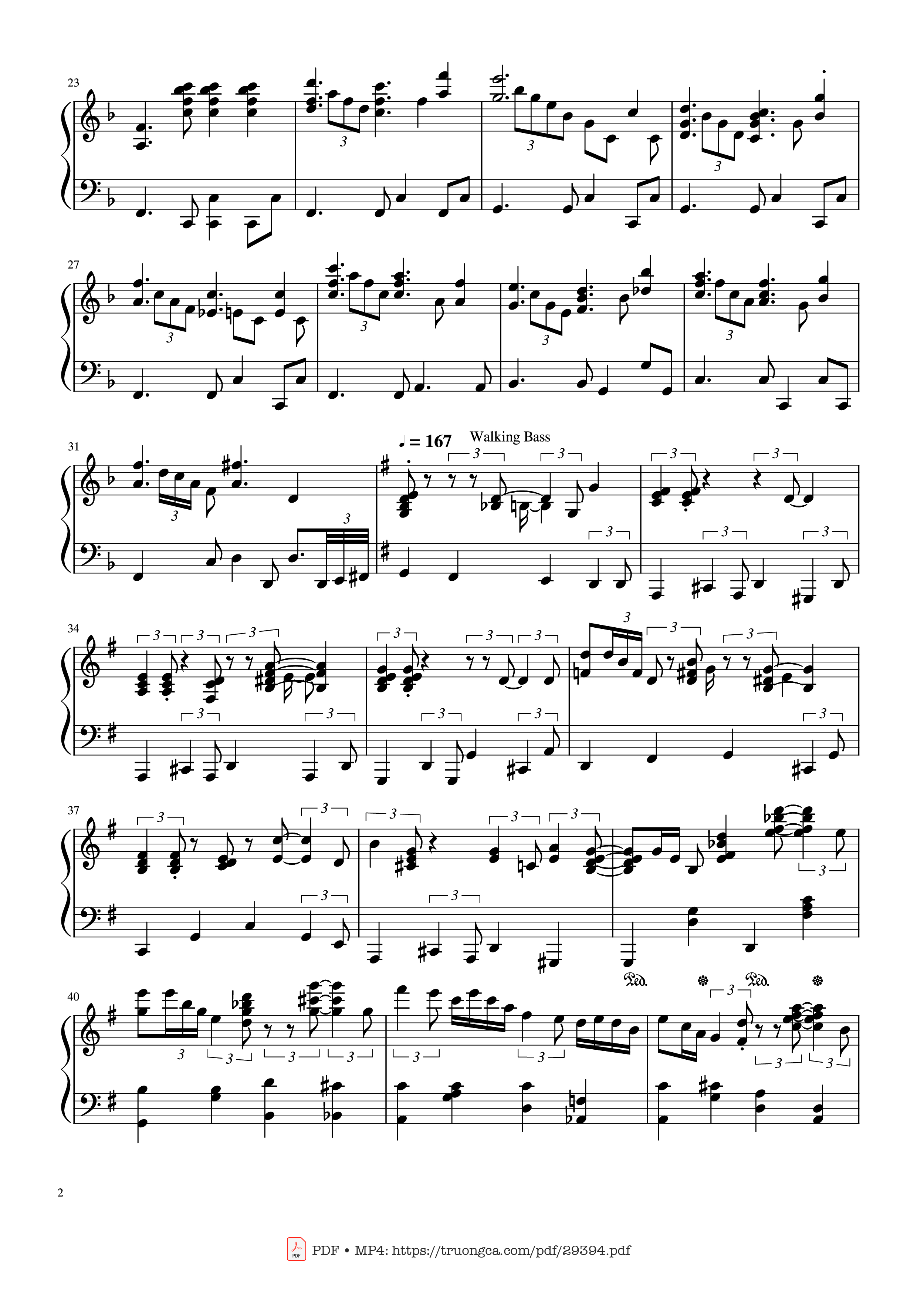 Page 2 of the piano sheet music PDF Piano – Happy Birthday in Jazz Piano by Arr By Jonny May