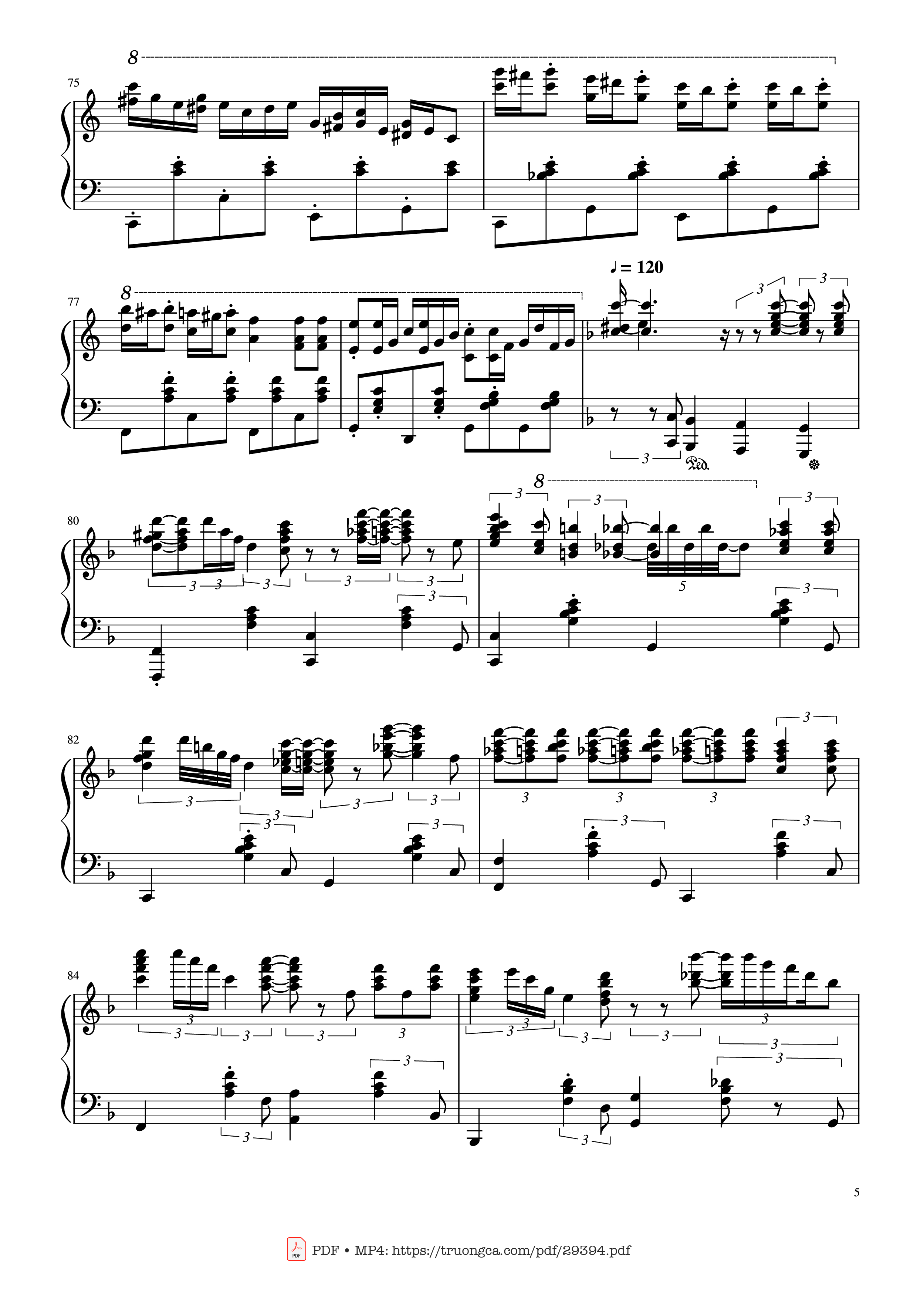 Page 5 of the piano sheet music PDF Piano – Happy Birthday in Jazz Piano by Arr By Jonny May