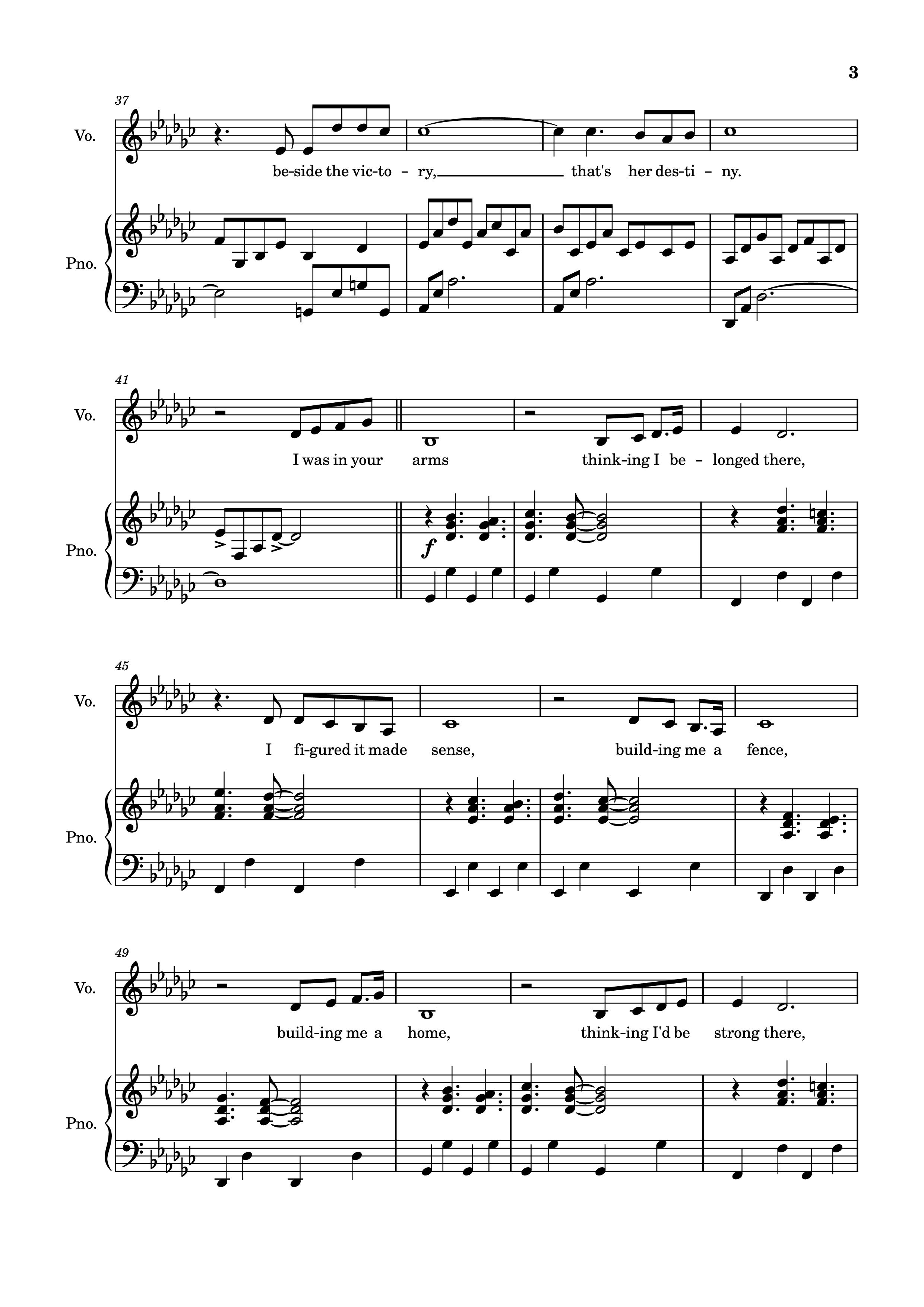 Page 3 of the piano sheet music PDF Piano – The Winner Takes It All Piano by Arr: Dinailson Lima