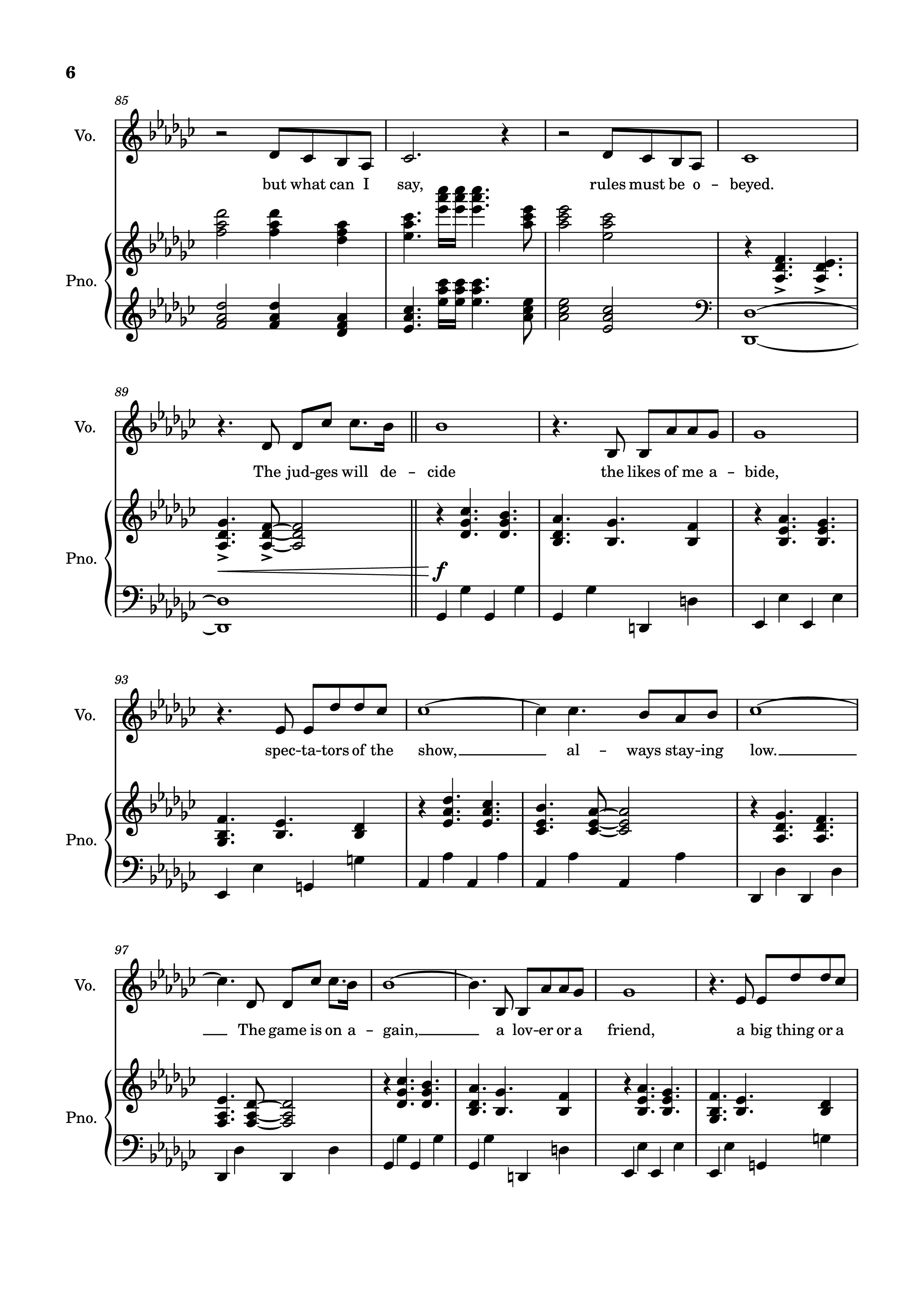 Page 6 of the piano sheet music PDF Piano – The Winner Takes It All Piano by Arr: Dinailson Lima