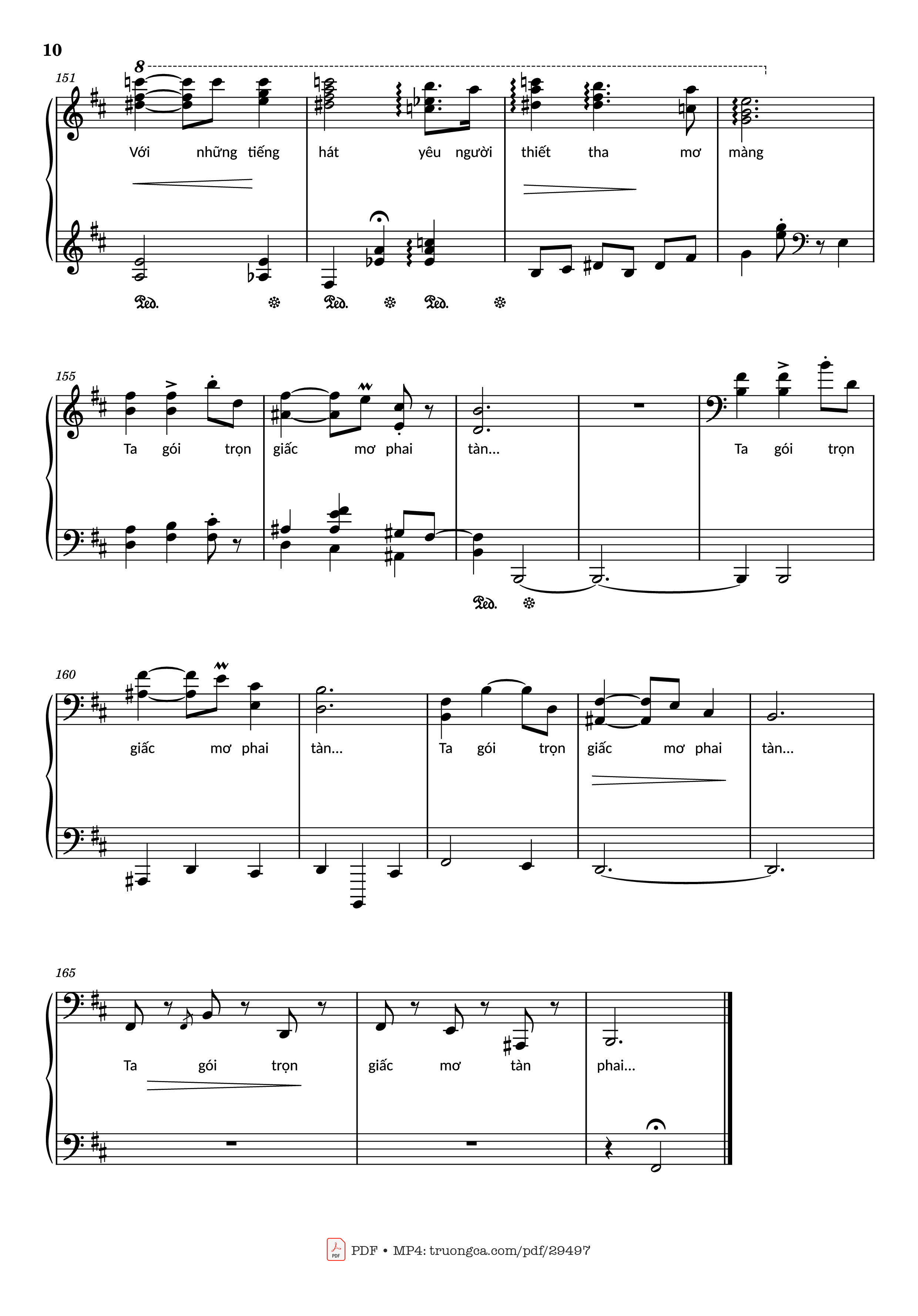 Page 10 of the piano sheet music PDF Piano – Đường xưa Piano by Nhạc: Quốc Dũng