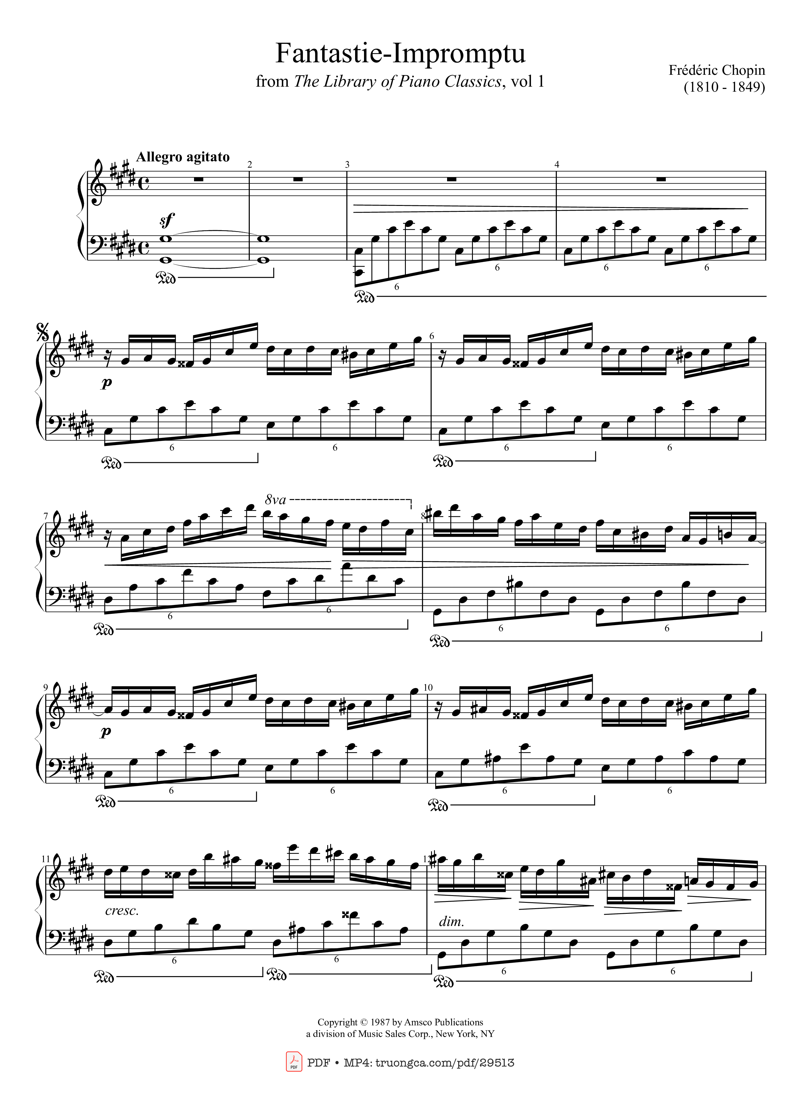 Page 1 of the piano sheet music PDF Piano – Fantaisie-Impromptu Piano by Frédéric Chopin