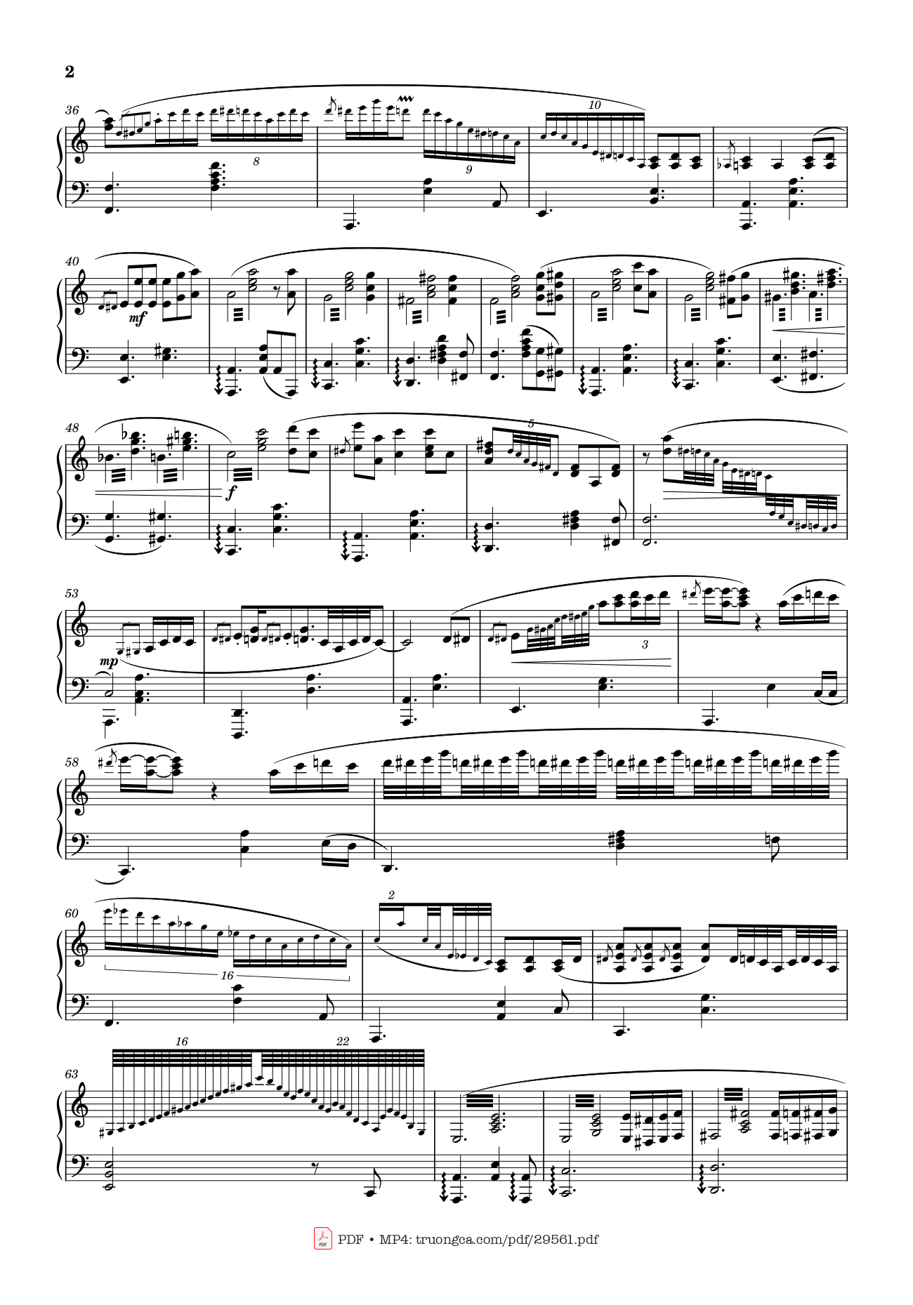 Page 2 of the piano sheet music PDF Piano – House of the Rising Sun Piano by Victor Demange