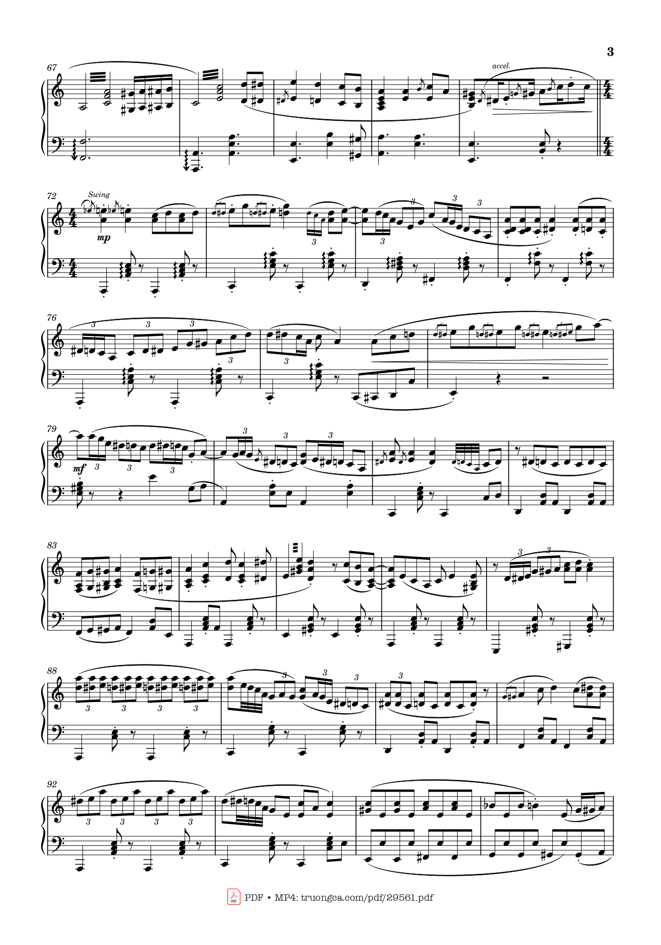 Page 3 of the piano sheet music PDF Piano – House of the Rising Sun Piano by Victor Demange