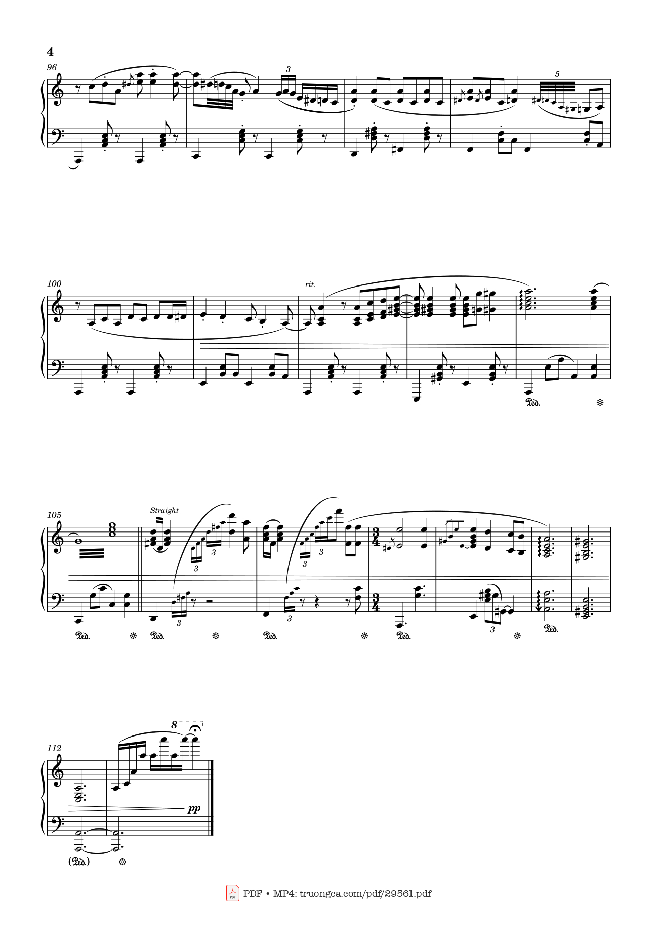 Page 4 of the piano sheet music PDF Piano – House of the Rising Sun Piano by Victor Demange