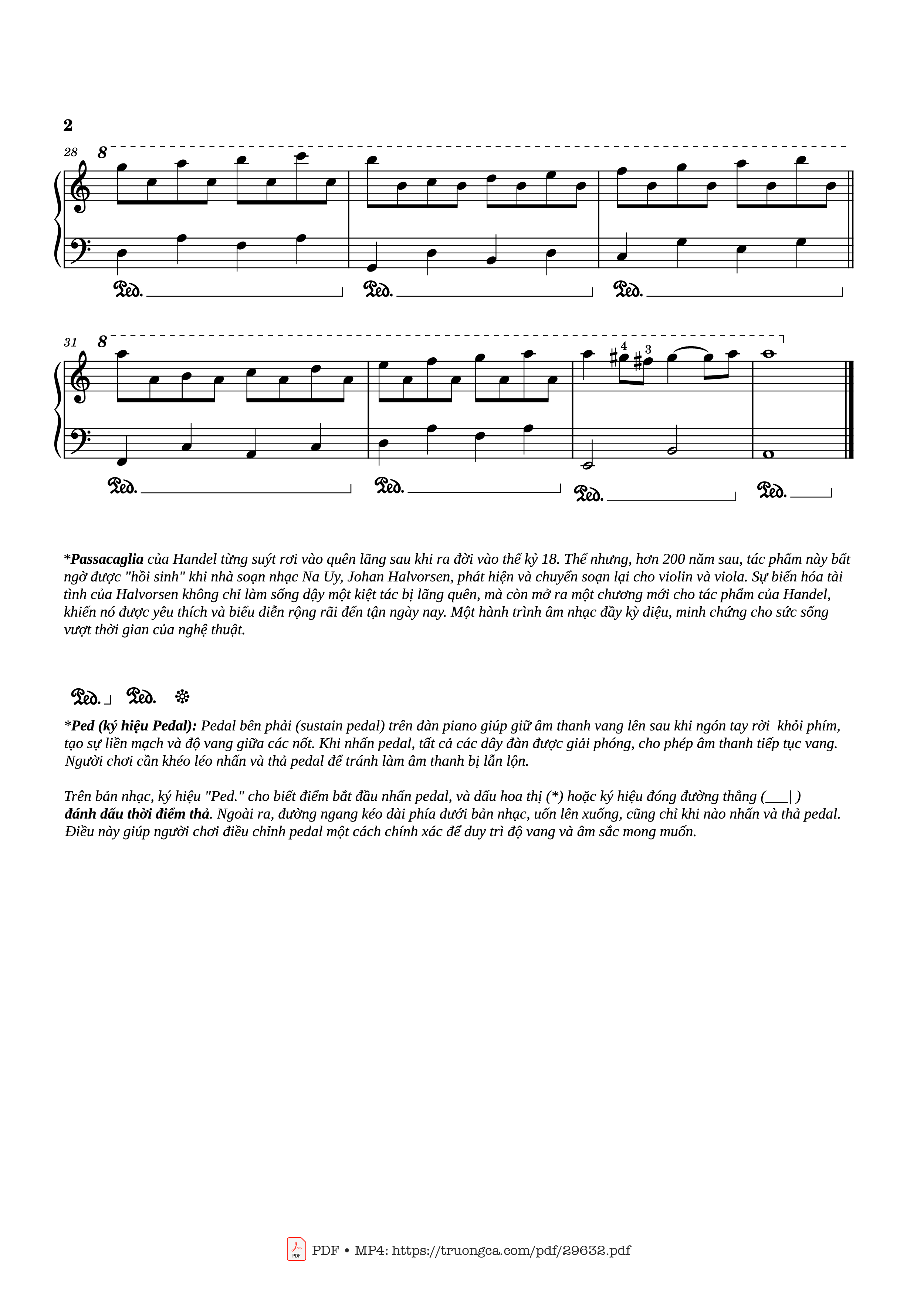 Page 2 of the piano sheet music PDF Piano – Passacaglia Piano EASY by Georg Friedrich Handel