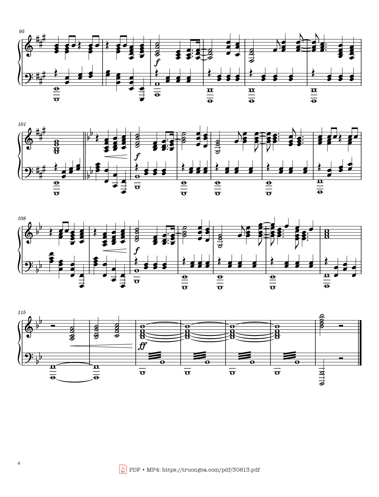 Page 4 of the piano sheet music PDF Piano – Sweet Caroline Piano by Neil Diamond