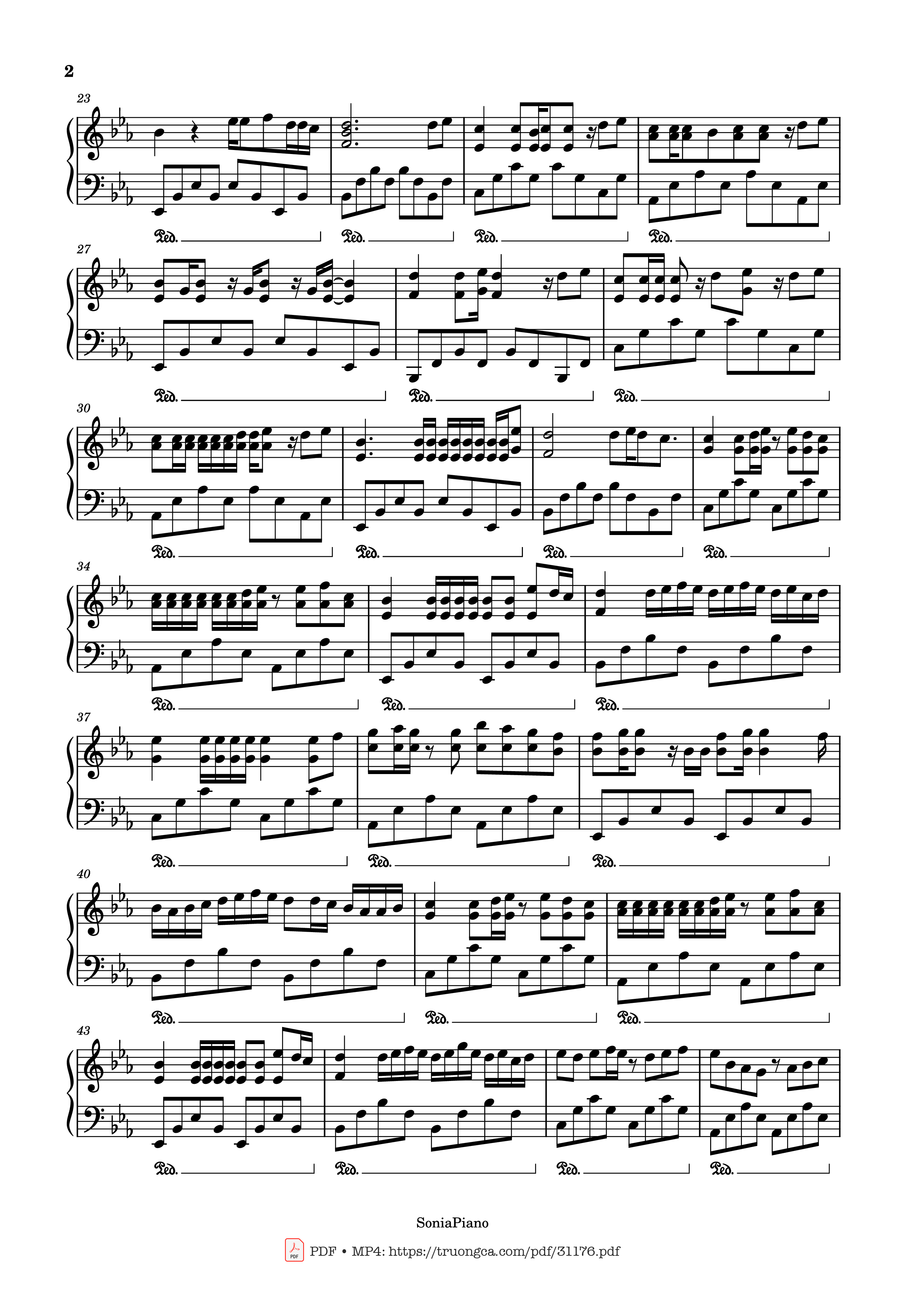 Page 2 of the piano sheet music PDF – Thu Cuối Piano by Yanbi