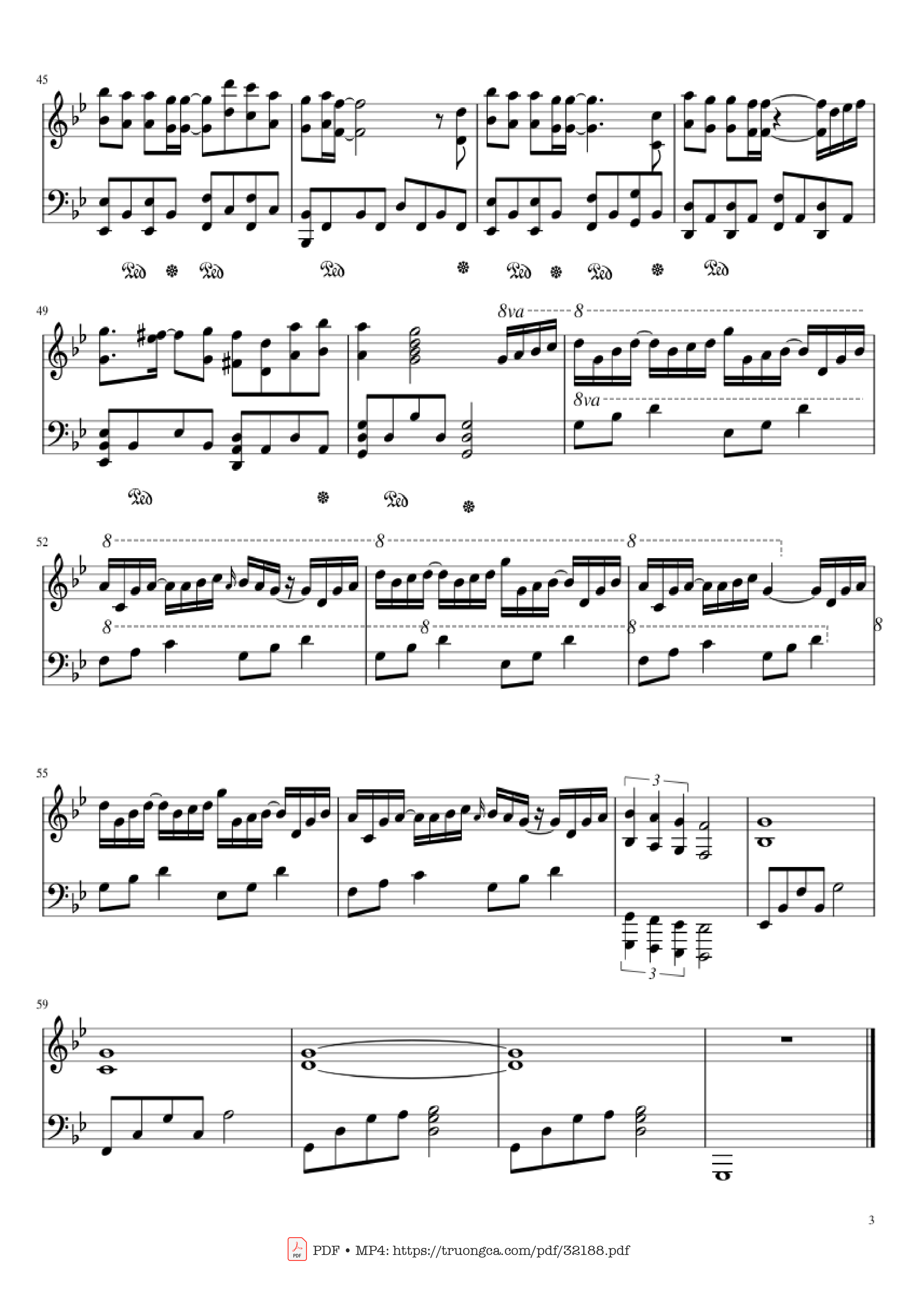 Page 3 of the piano sheet music PDF Piano – Spring Time-Yiruma Piano by Undefined