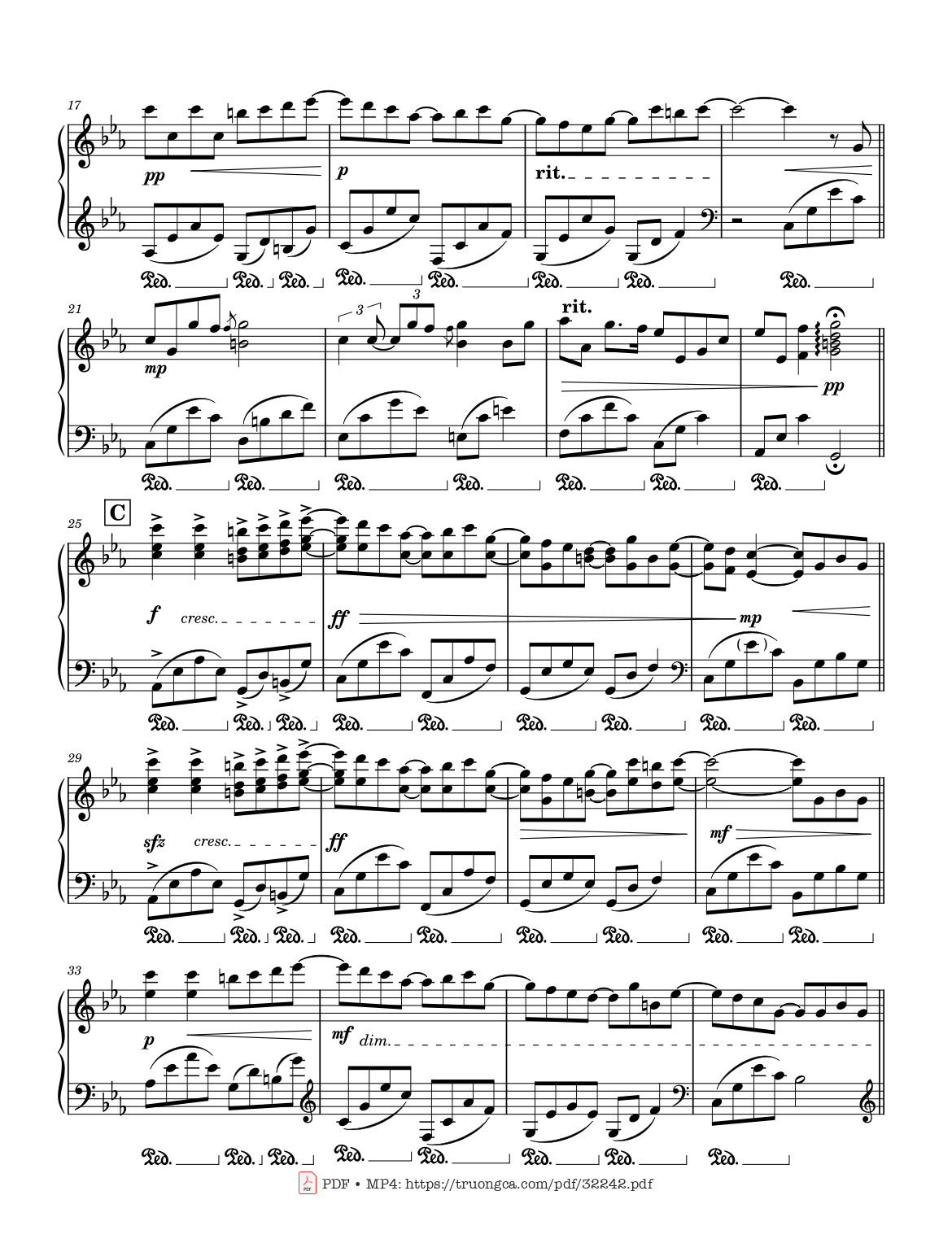 Page 2 of the piano sheet music PDF – WHEN THE LOVE FALLS Piano by Yiruma