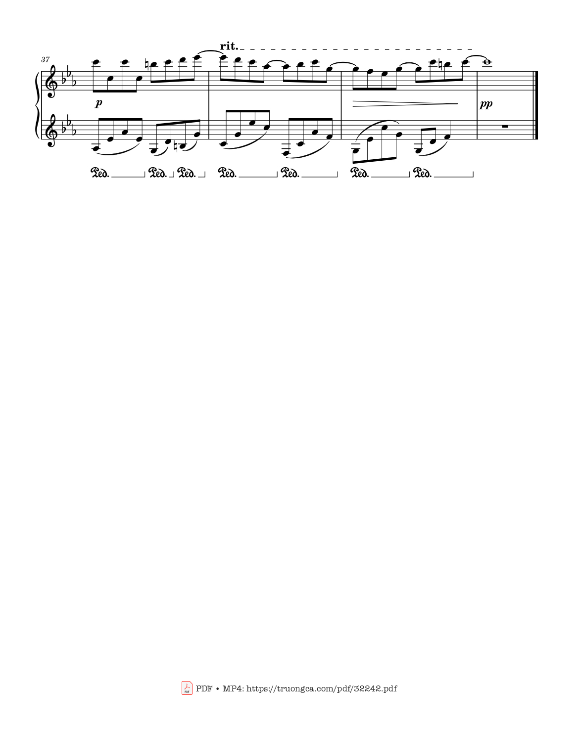 Page 3 of the piano sheet music PDF – WHEN THE LOVE FALLS Piano by Yiruma
