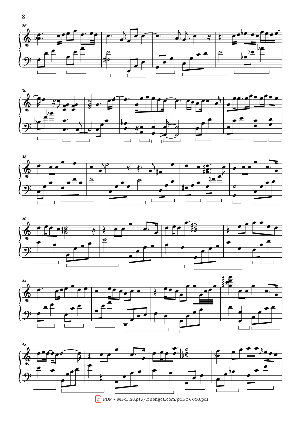 Page 2 of the piano sheet music PDF – Phép Màu Piano (tông Đô Trưởng) by Minh Tốc