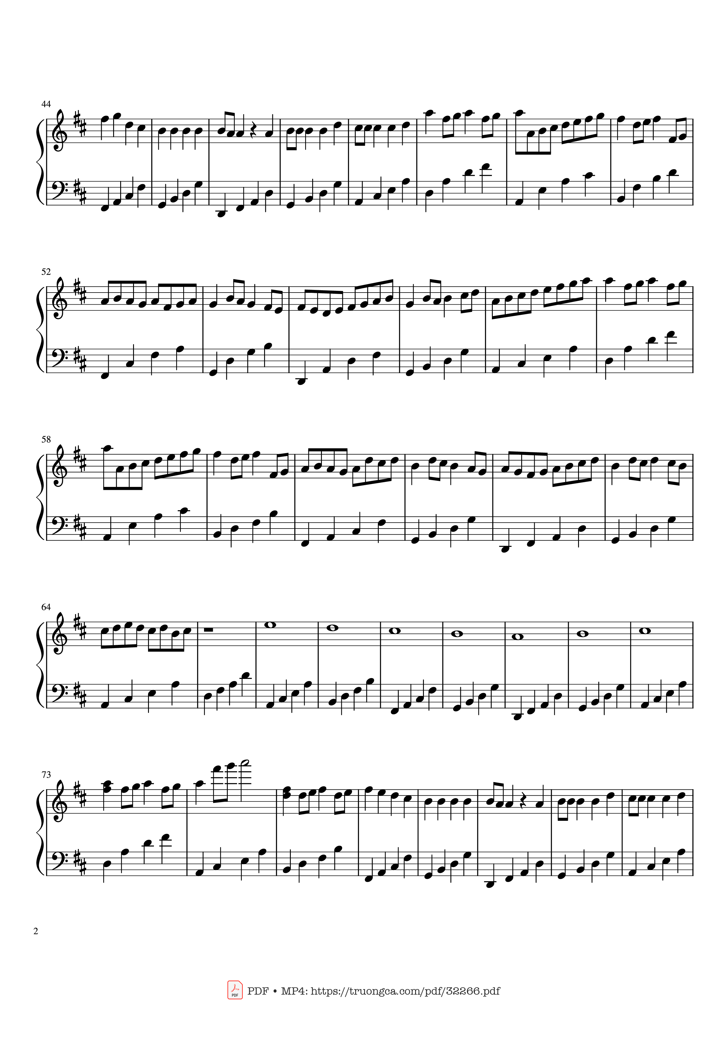 Page 2 of the piano sheet music PDF Piano – Beautiful in White + Canon in D + Memories + Ode to Joy Piano by Jun Sern