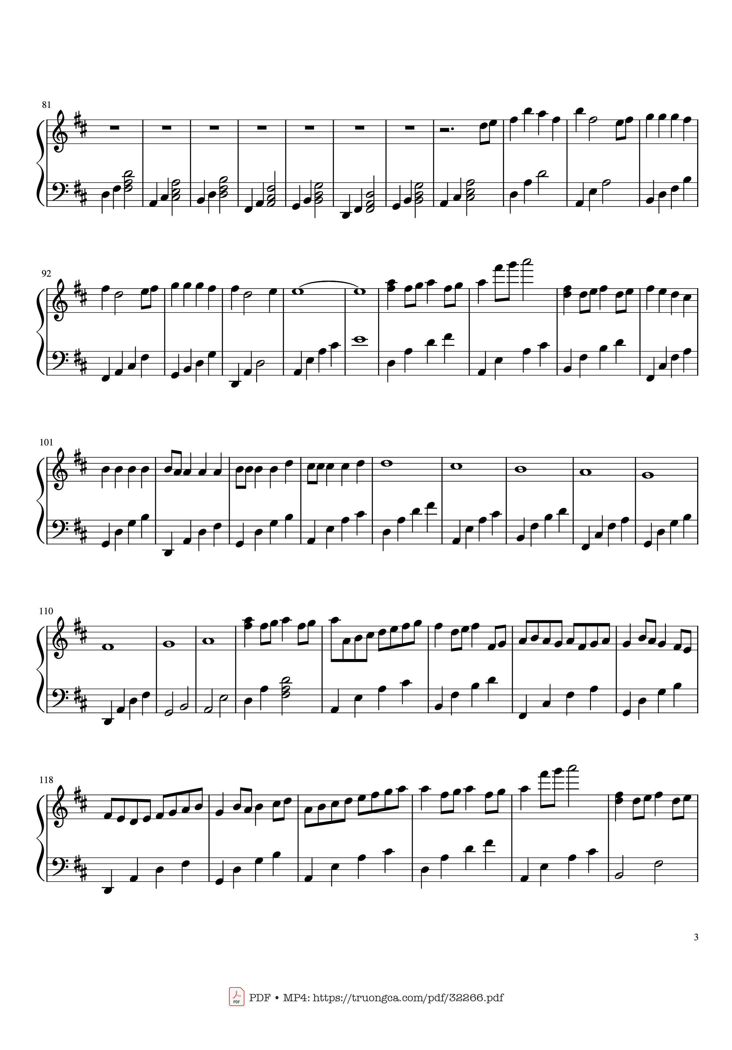 Page 3 of the piano sheet music PDF Piano – Beautiful in White + Canon in D + Memories + Ode to Joy Piano by Jun Sern