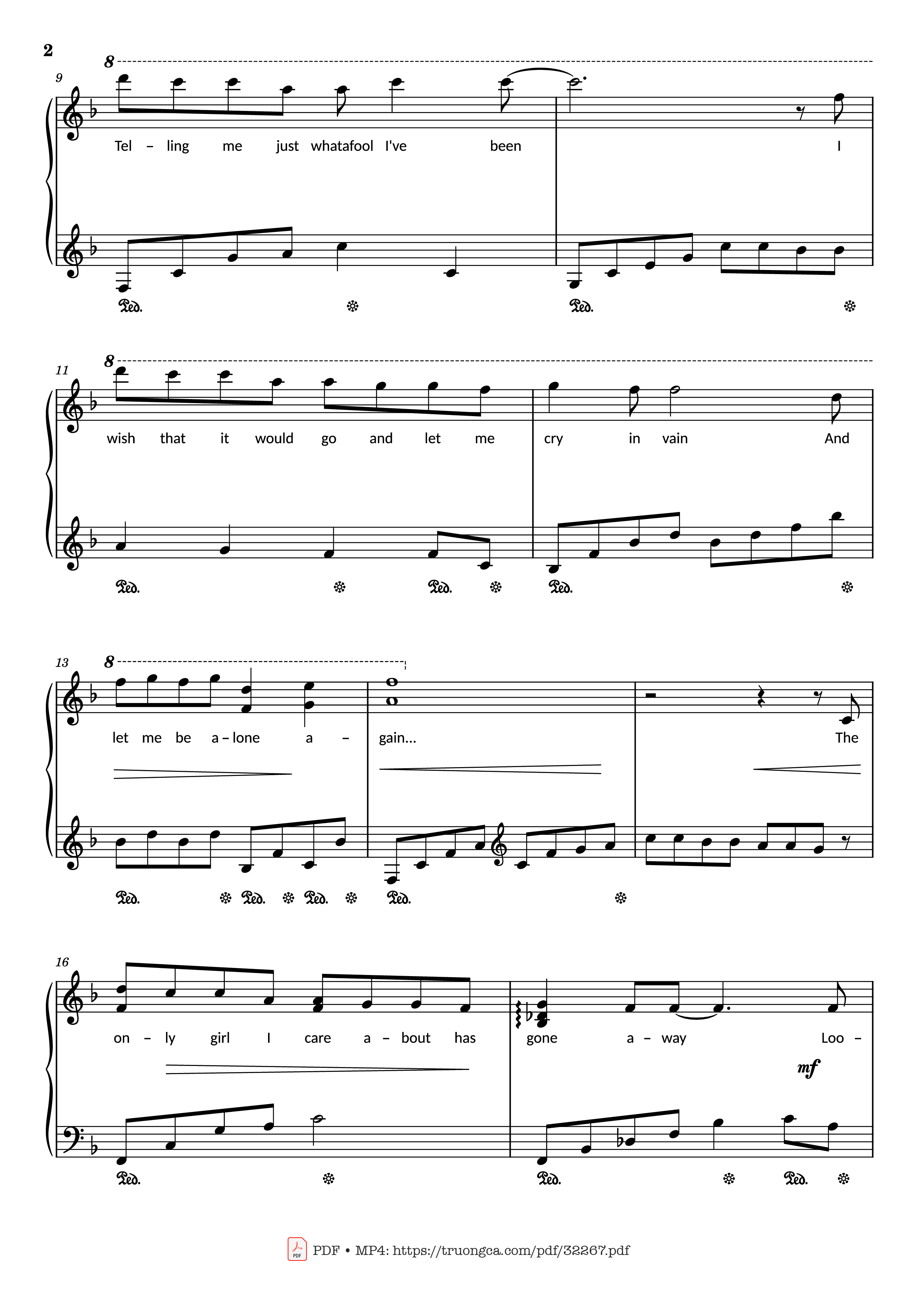 Page 2 of the piano sheet music PDF – Rhythm of the rain Piano by John Claude Gummoe