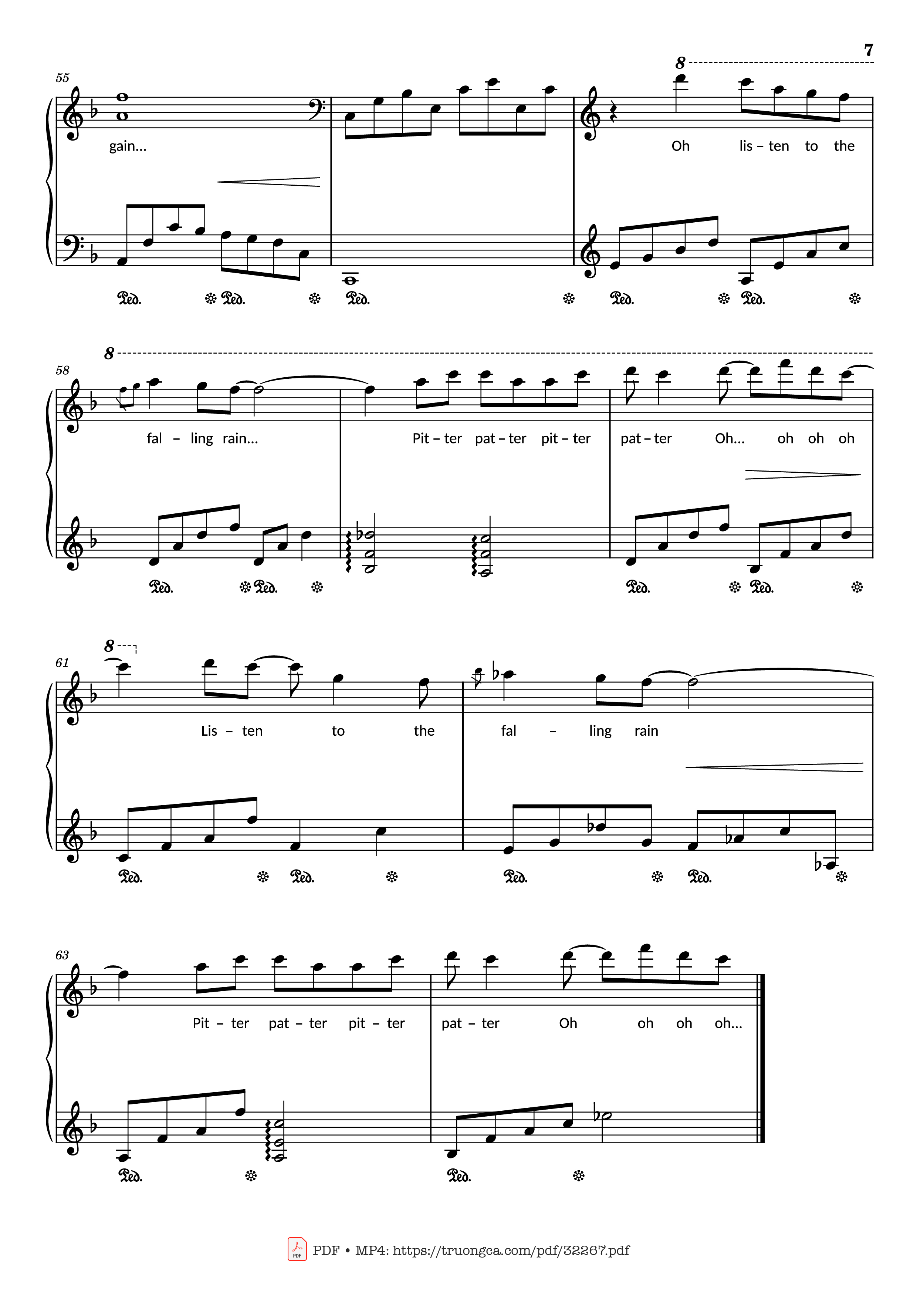 Page 7 of the piano sheet music PDF – Rhythm of the rain Piano by John Claude Gummoe