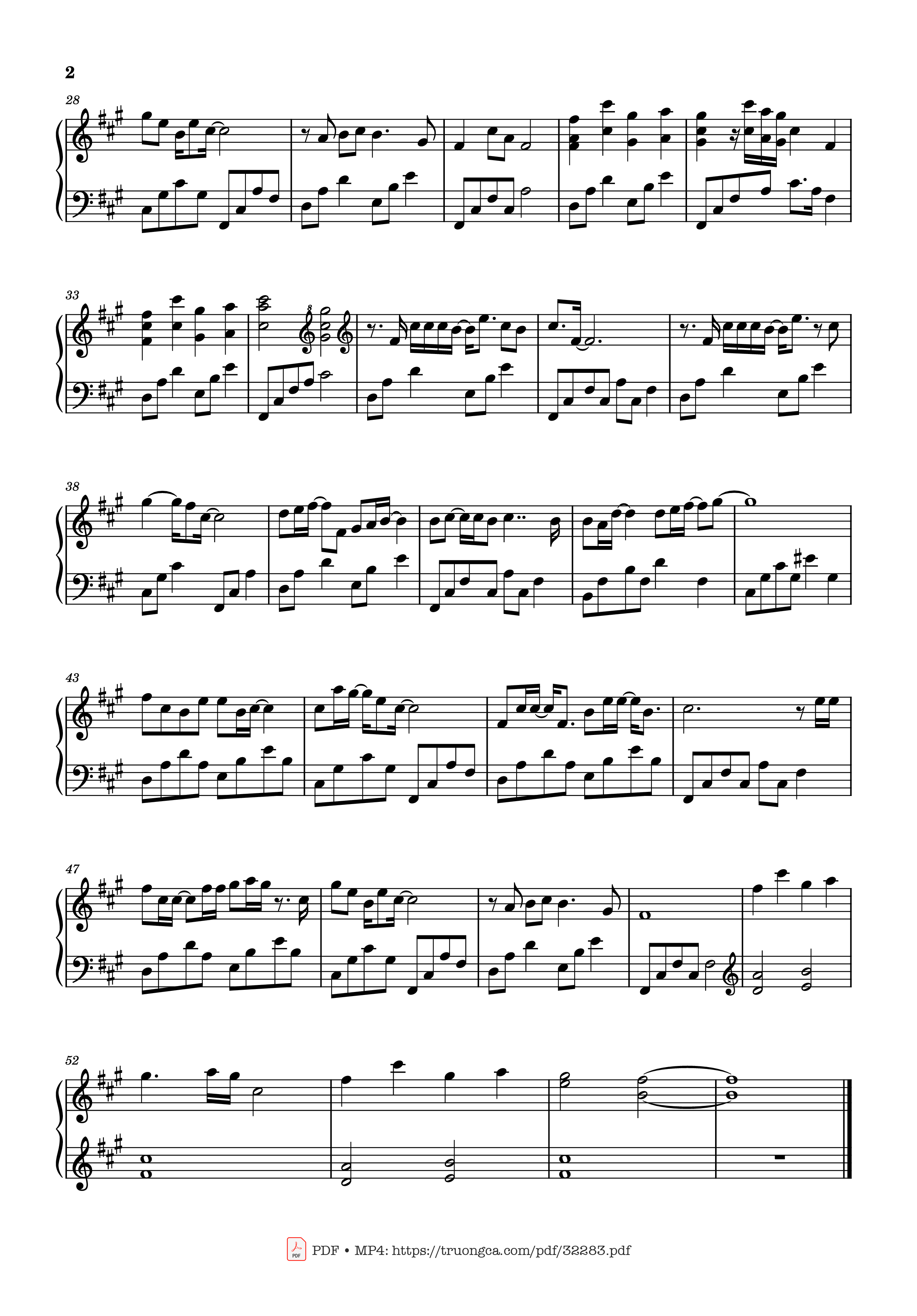Page 2 of the piano sheet music PDF Piano – 夙愿 Piano (Long-Cherished Wish - Túc Nguyện) by 刘博洋