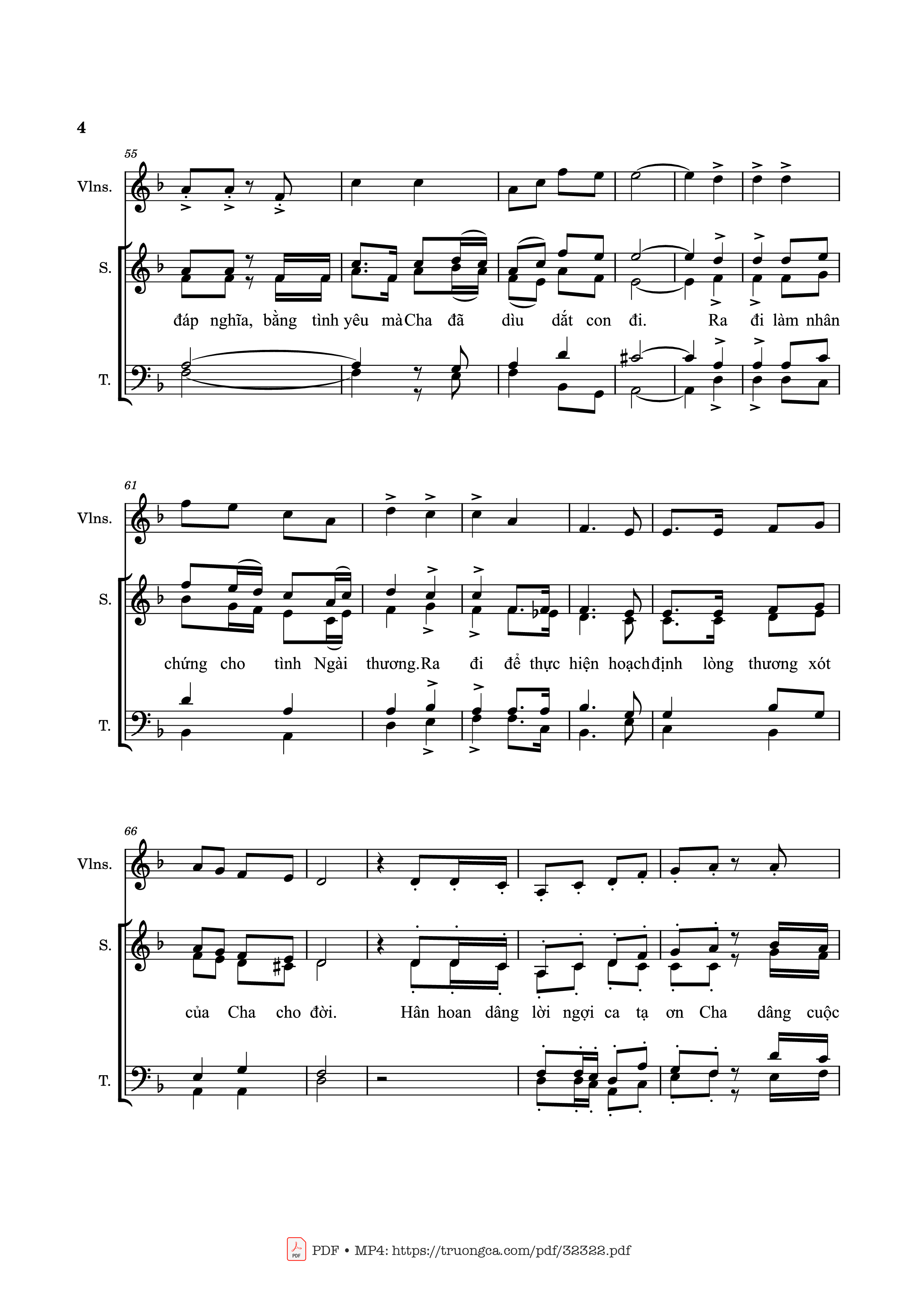 Page 4 of the piano sheet music PDF – Đời Tin Yêu (đệm Violin Sáo) by Thái Nguyên