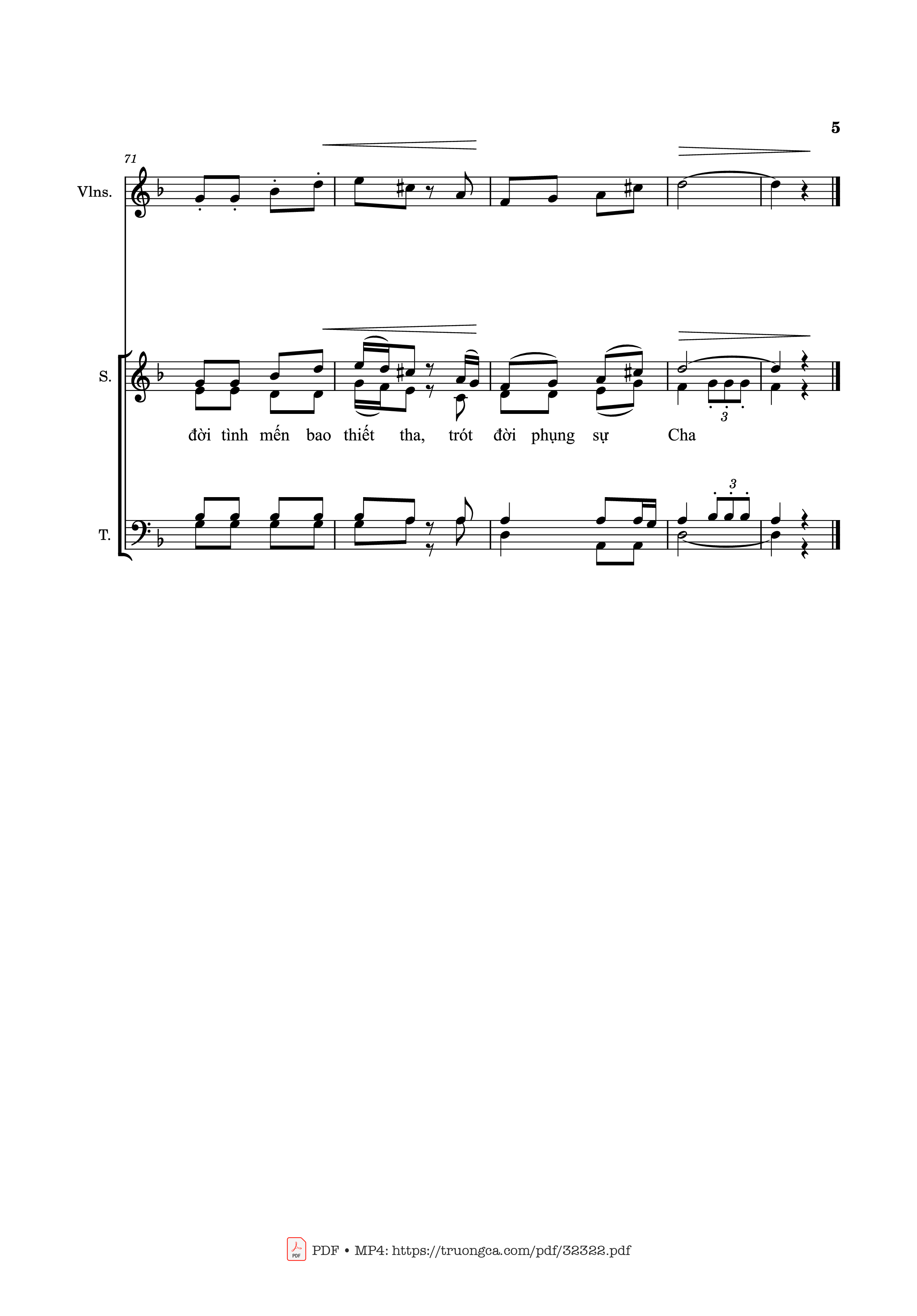 Page 5 of the piano sheet music PDF – Đời Tin Yêu (đệm Violin Sáo) by Thái Nguyên