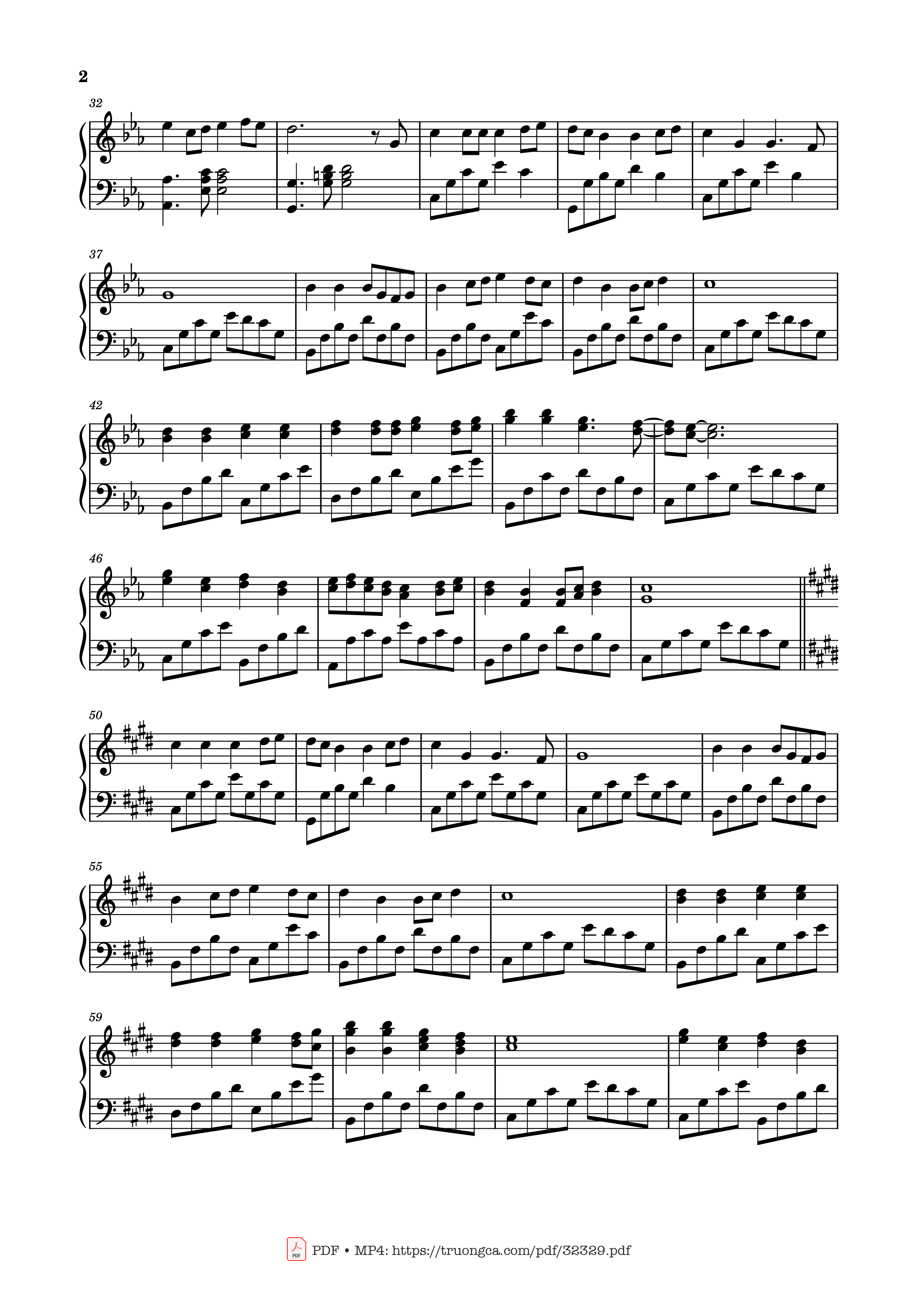 Page 2 of the piano sheet music PDF Piano – 追梦人 Truy mộng nhân Piano by 罗大佑