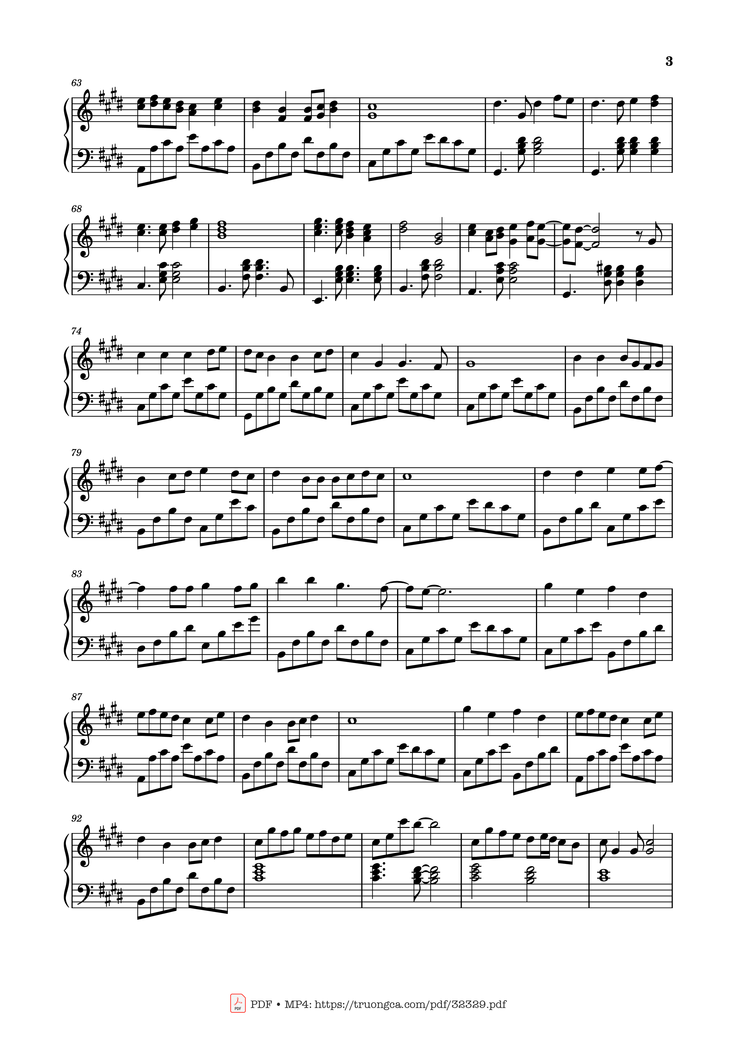 Page 3 of the piano sheet music PDF Piano – 追梦人 Truy mộng nhân Piano by 罗大佑