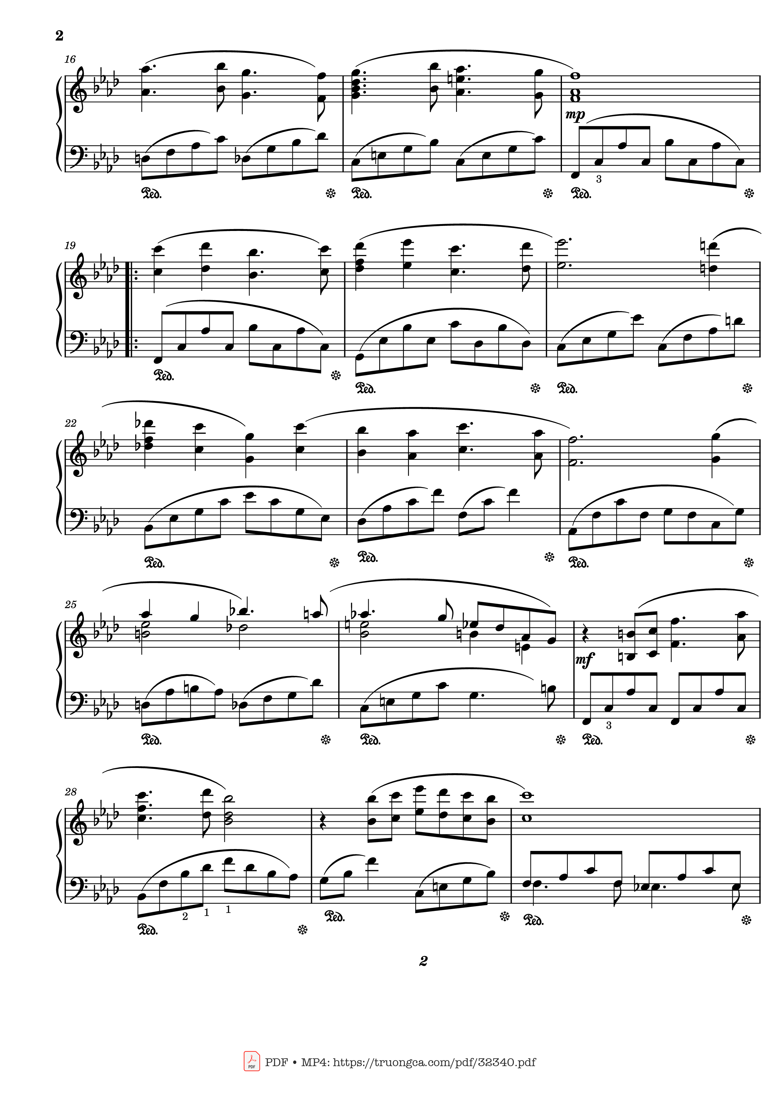 Page 2 of the piano sheet music PDF Piano – Lost Of Love, Sunflower theme Piano by Henry Mancini