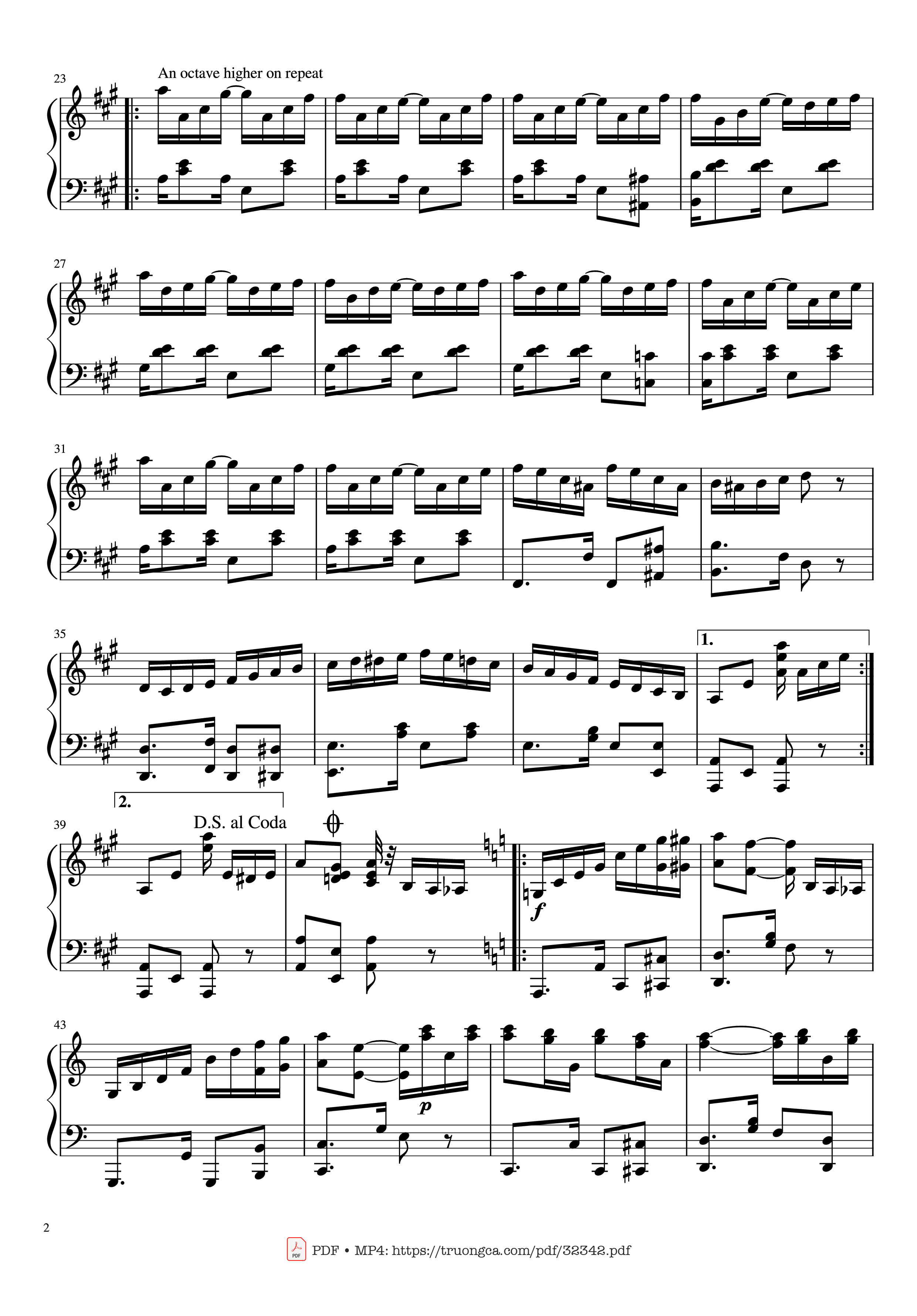 Page 2 of the piano sheet music PDF Piano – Tico Tico no fubá Piano by Zequinha Abreu