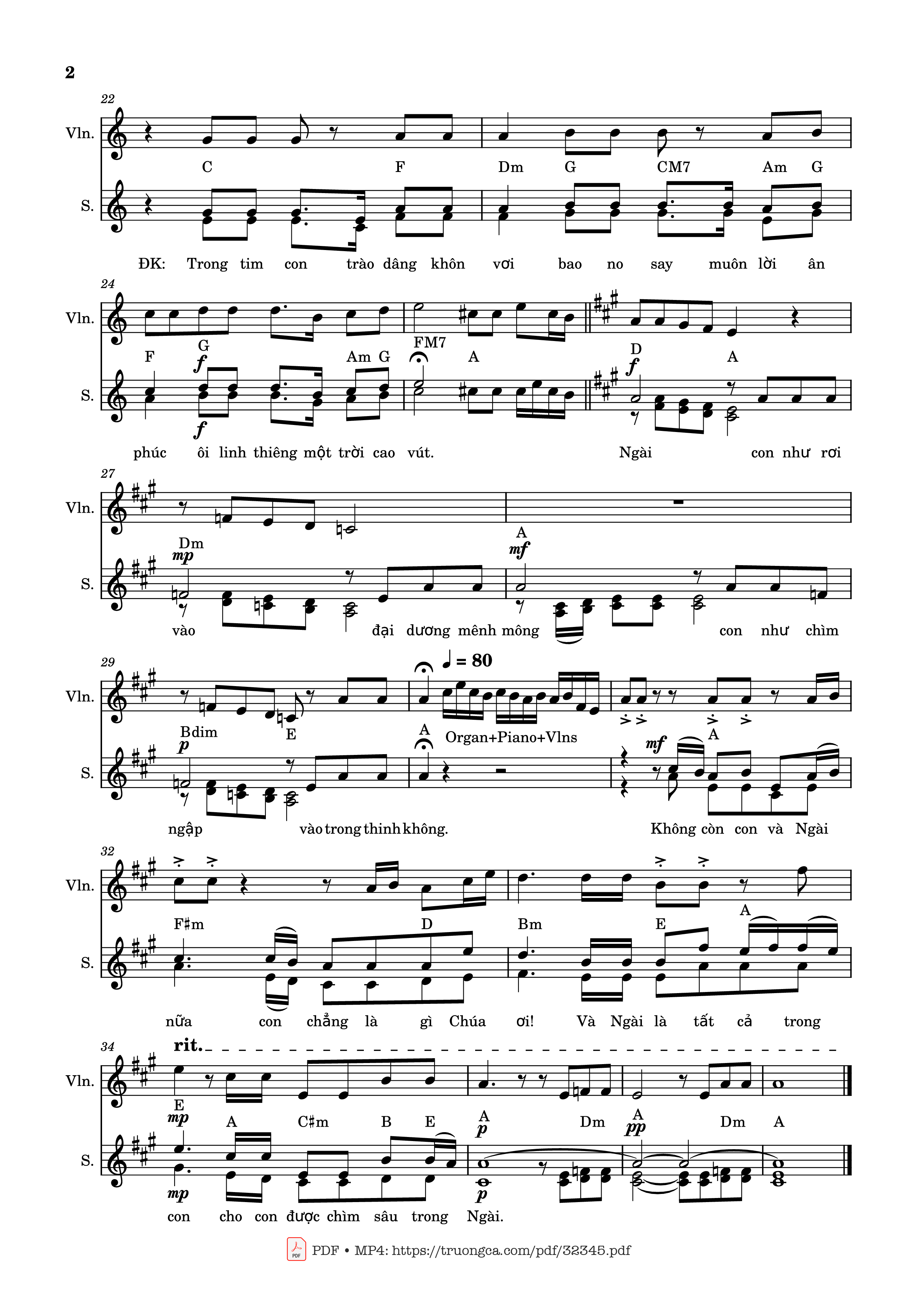 Page 2 of the piano sheet music PDF – Chúa Trong Lòng Con (đệm Violin, intro) by Thái Nguyên