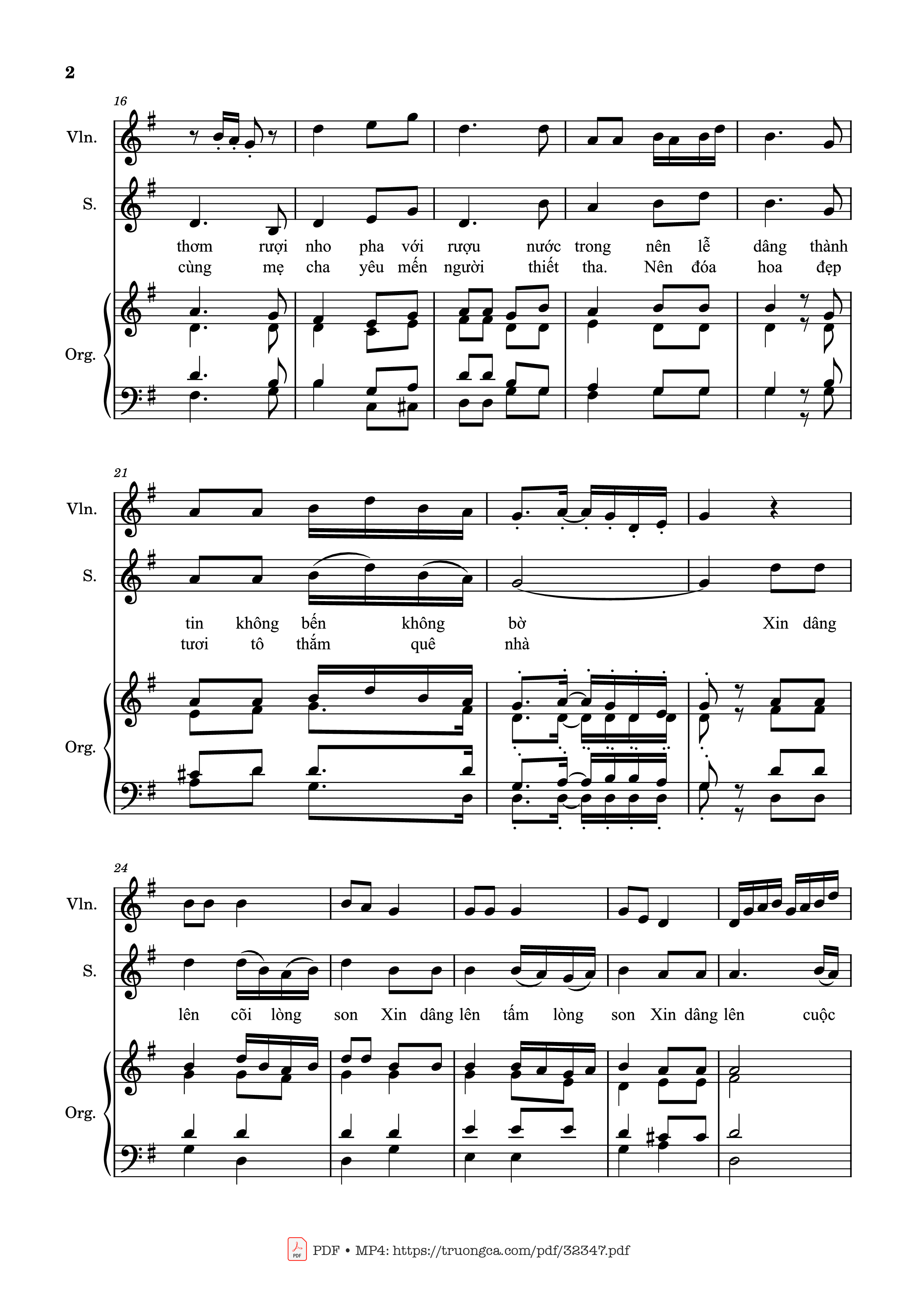 Page 2 of the piano sheet music PDF – Của Lễ Đơn Sơ (đệm Violin) by Viết Chung