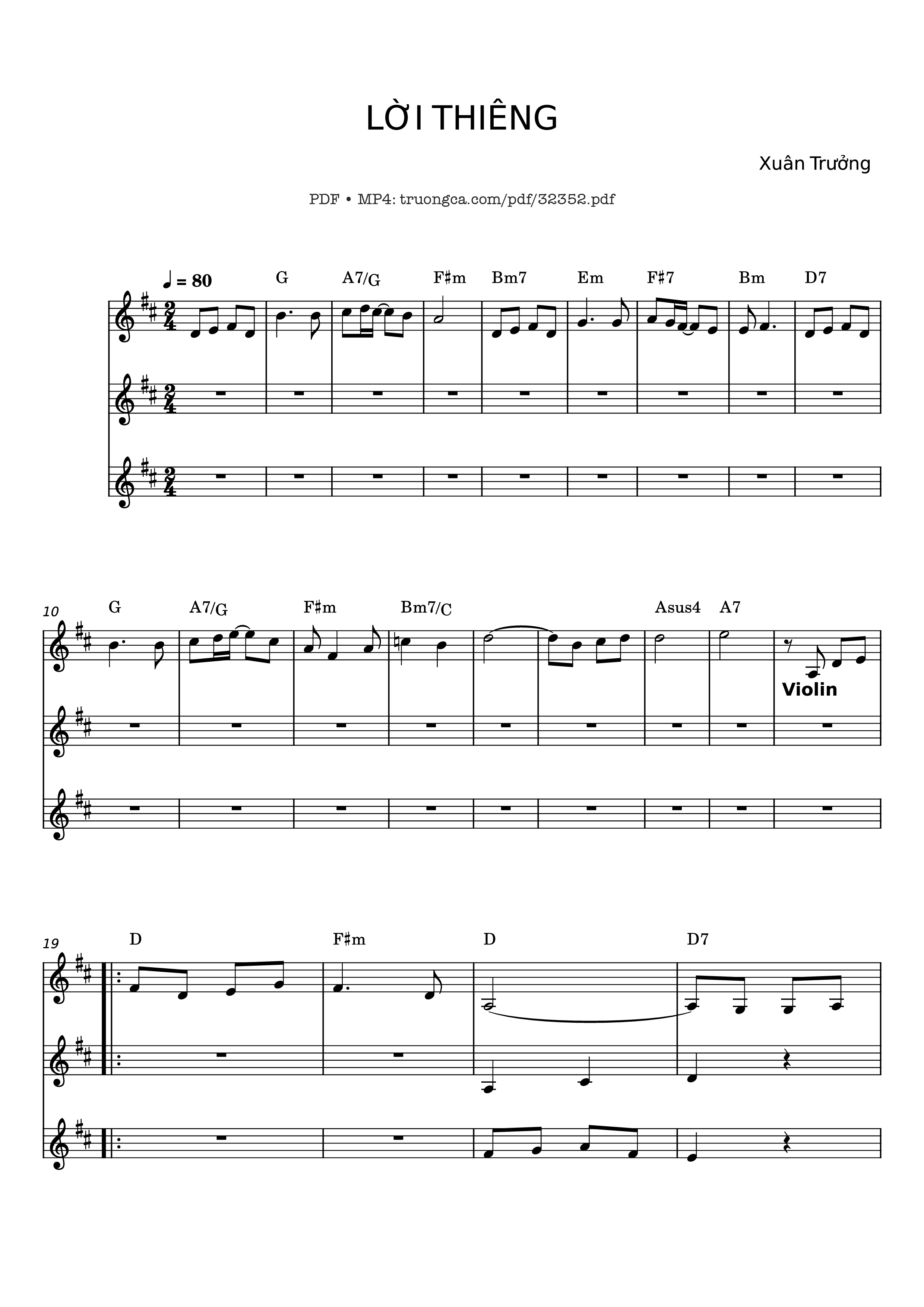 Page 1 of the piano sheet music PDF – Lời Thiêng Violin, Intro by Xuân Trưởng