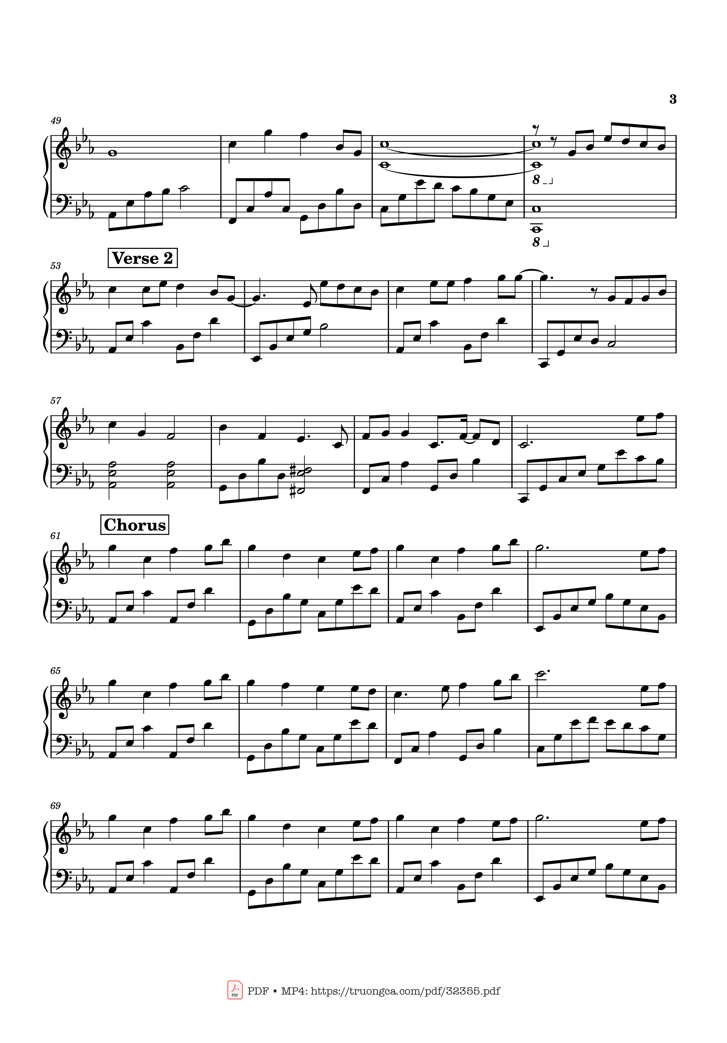 Page 3 of the piano sheet music PDF Piano – Nỗi Đau Giữa Hoà Bình Piano by Nguyễn Văn Chung