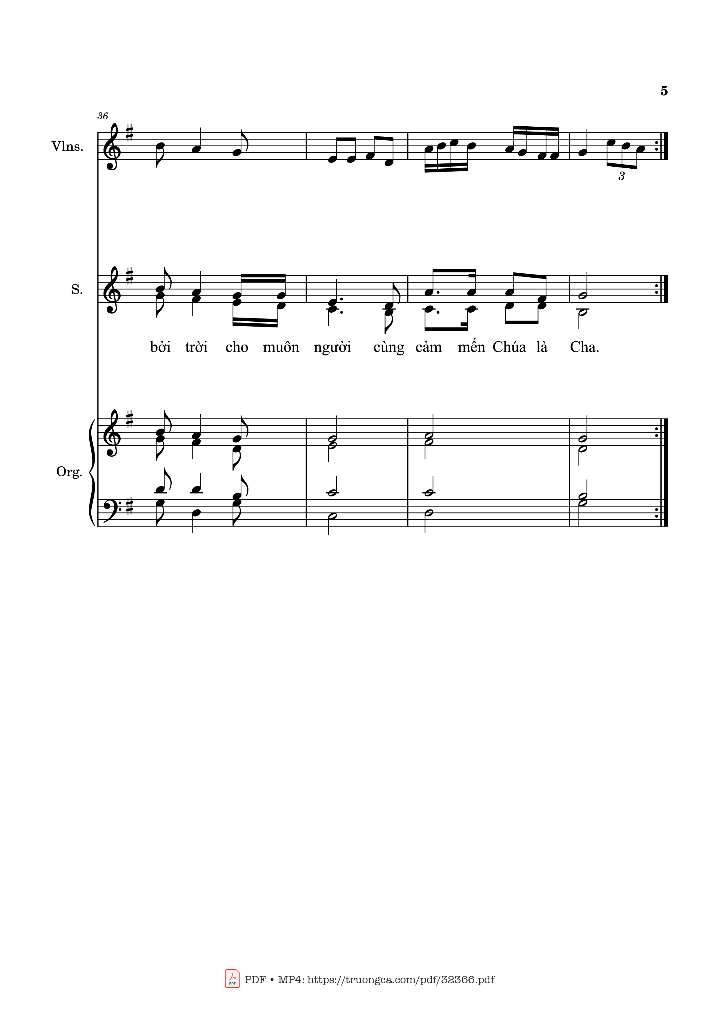Page 5 of the piano sheet music PDF – Mưa Những Bông Hồng (Bè, Đệm Violin, Organ) by Kim Long
