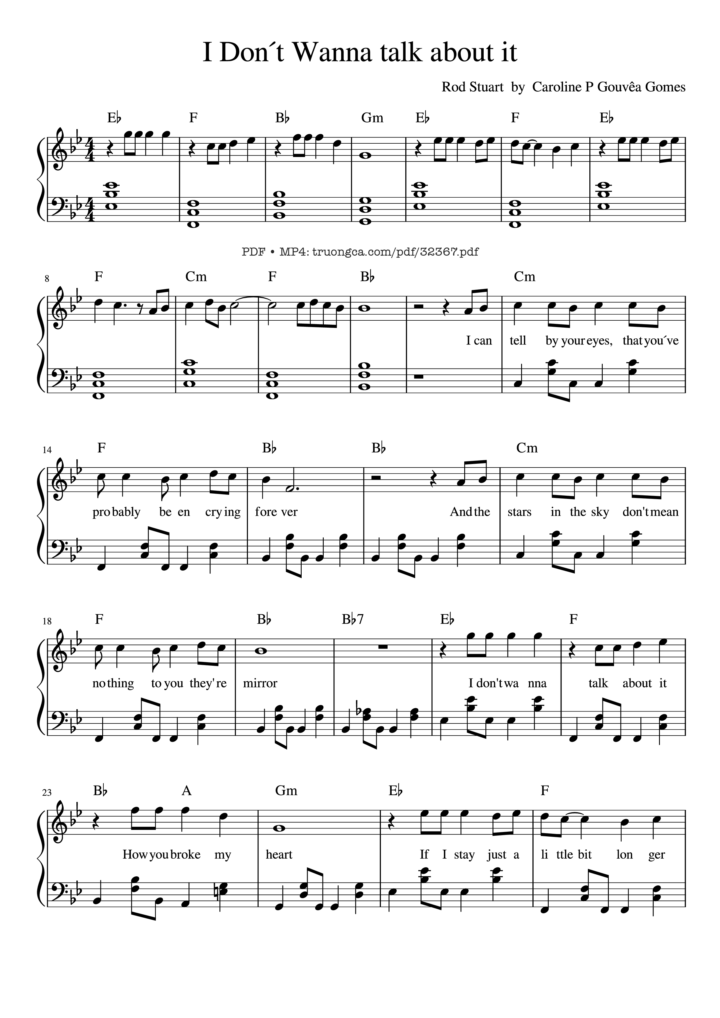 Page 1 of the piano sheet music PDF Piano – I Don