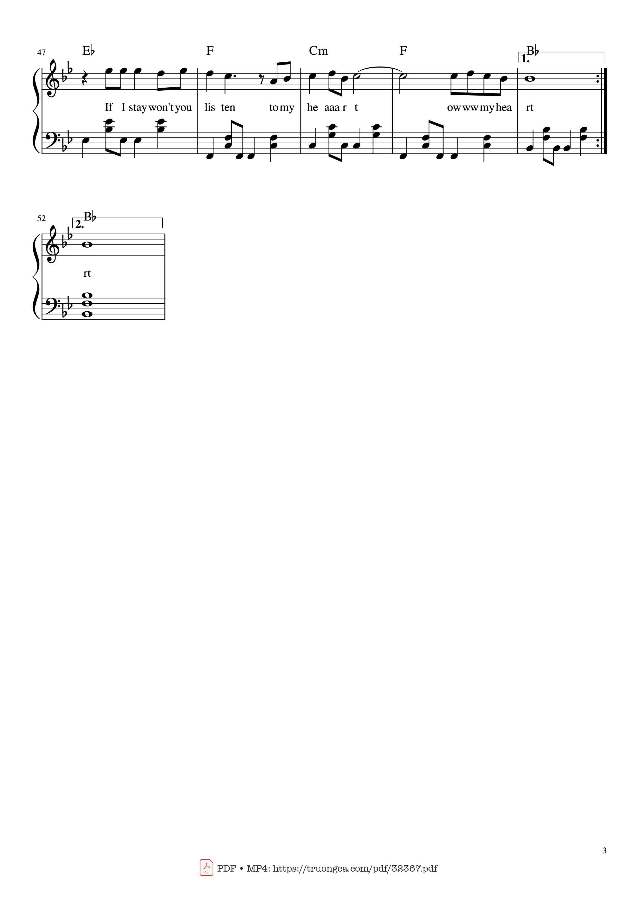 Page 3 of the piano sheet music PDF Piano – I Don