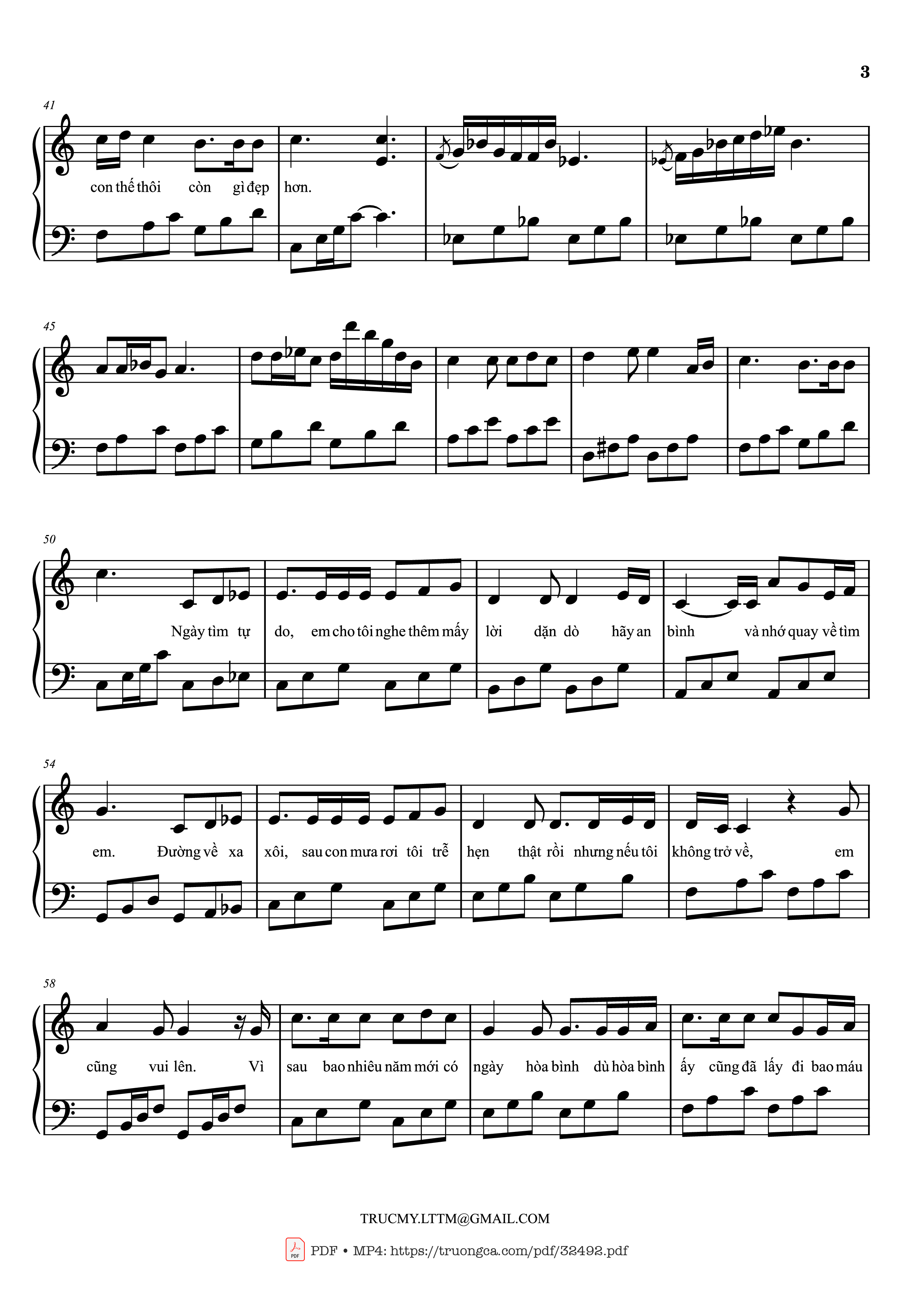 Page 3 of the piano sheet music PDF – Còn gì đẹp hơn Piano by Mưa đỏ OST