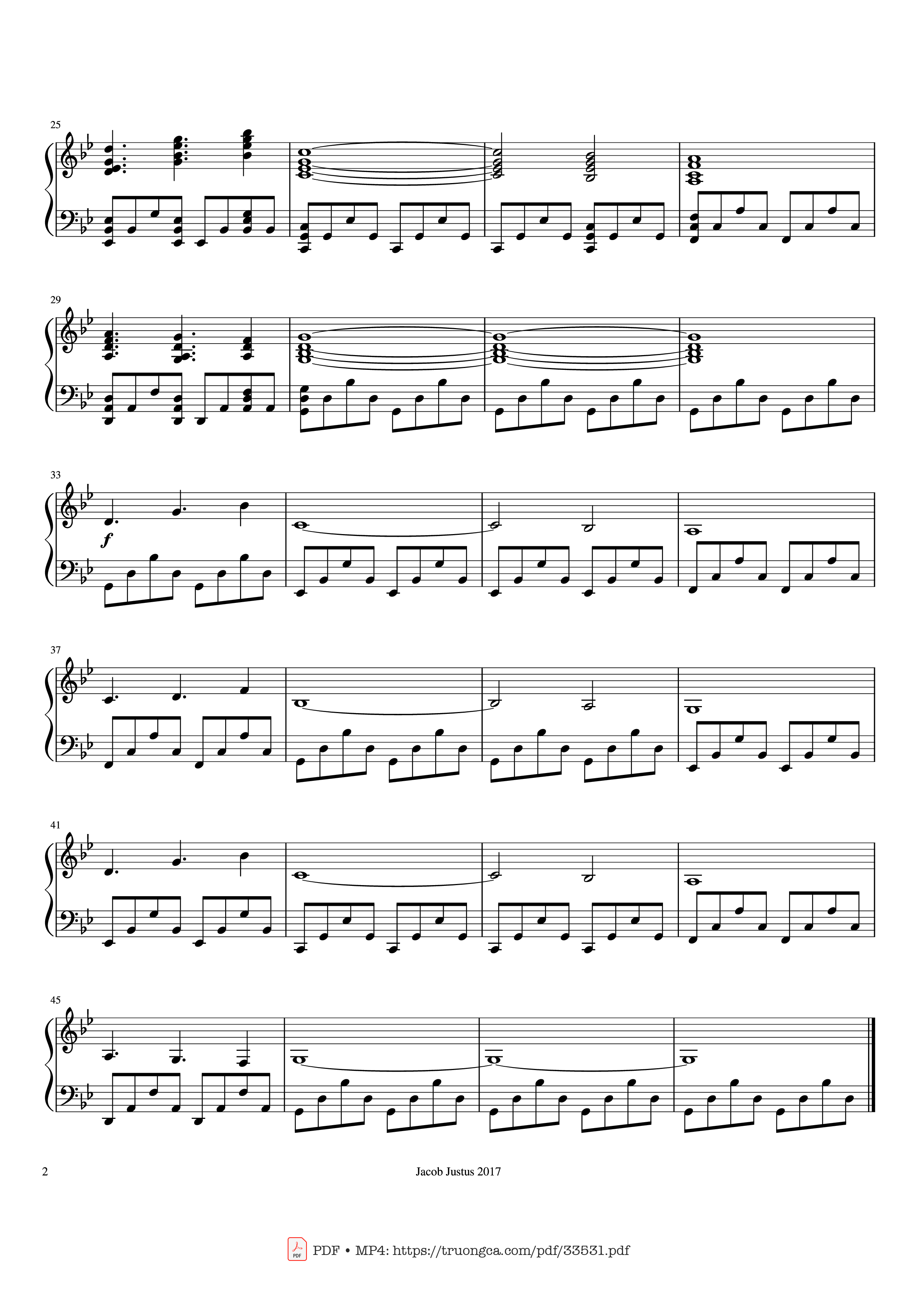 Page 2 of the piano sheet music PDF Piano – Now We Are Free Piano (Easy) by Hans Zimmer