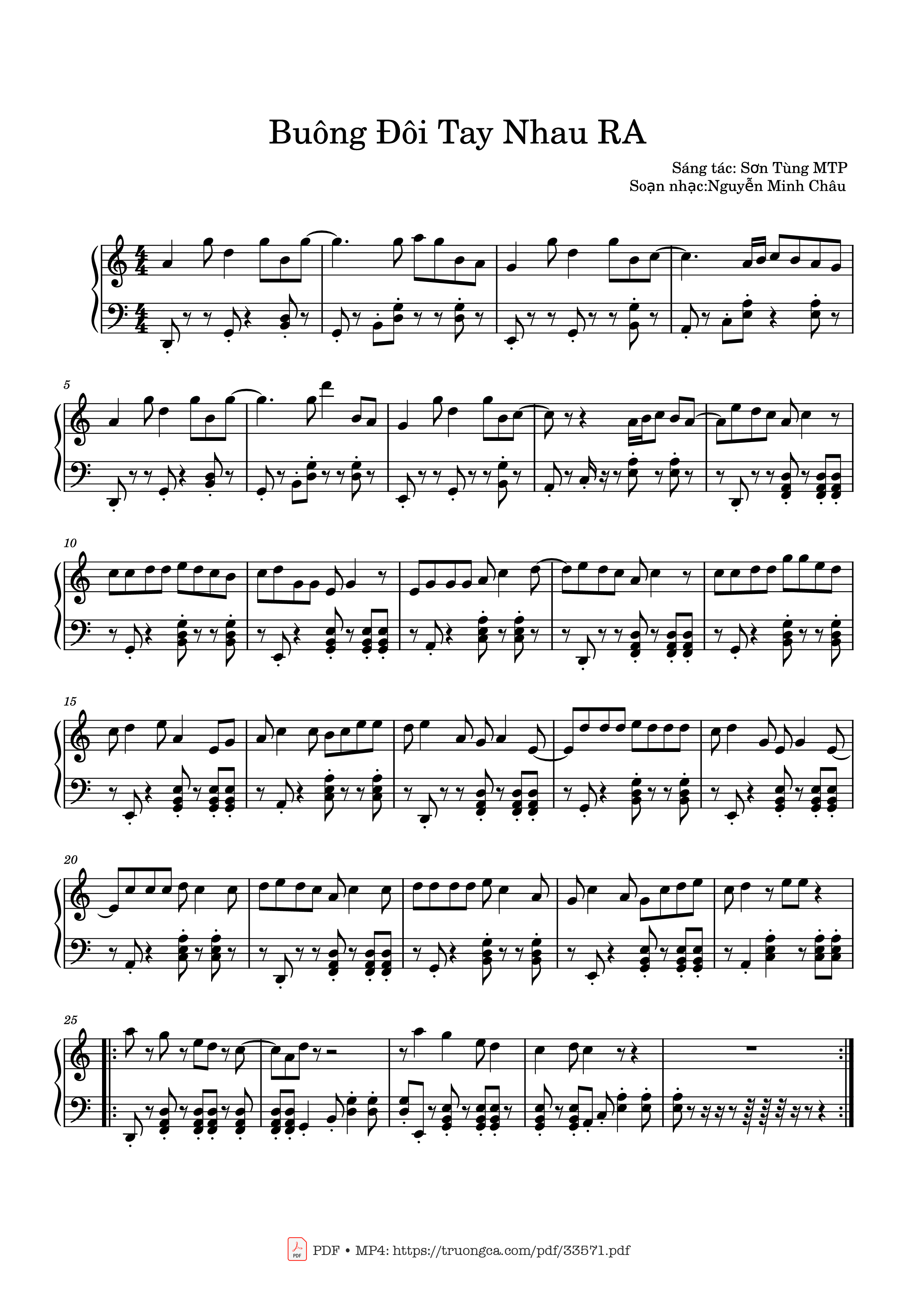 Page 1 of the piano sheet music PDF Piano – Buông Đôi Tay Nhau RA Piano by Sơn Tùng MTP