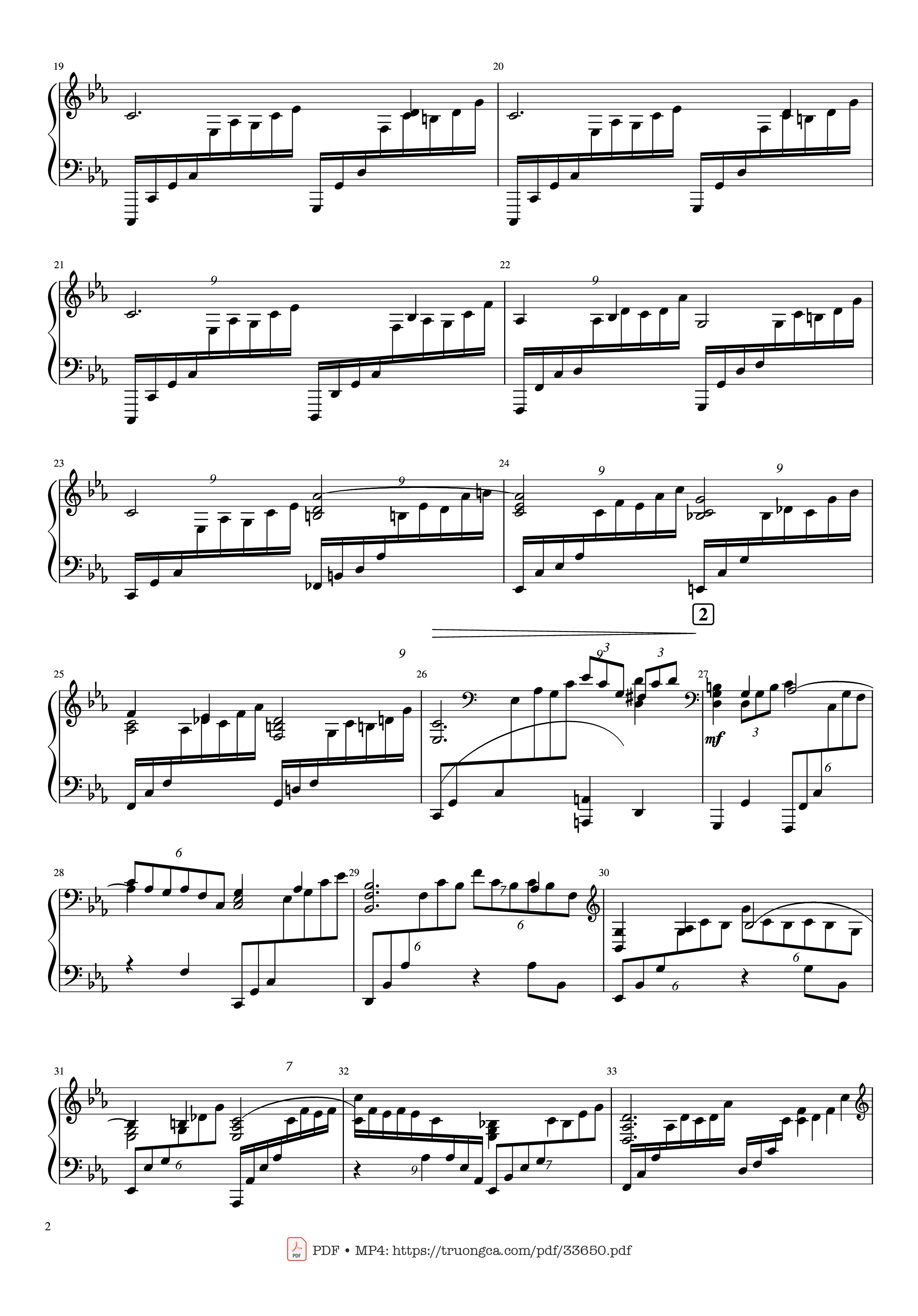 Page 2 of the piano sheet music PDF Piano – Piano Concerto No.2 Op.18 - Rachmaninov by Serguei Rachmaninoff