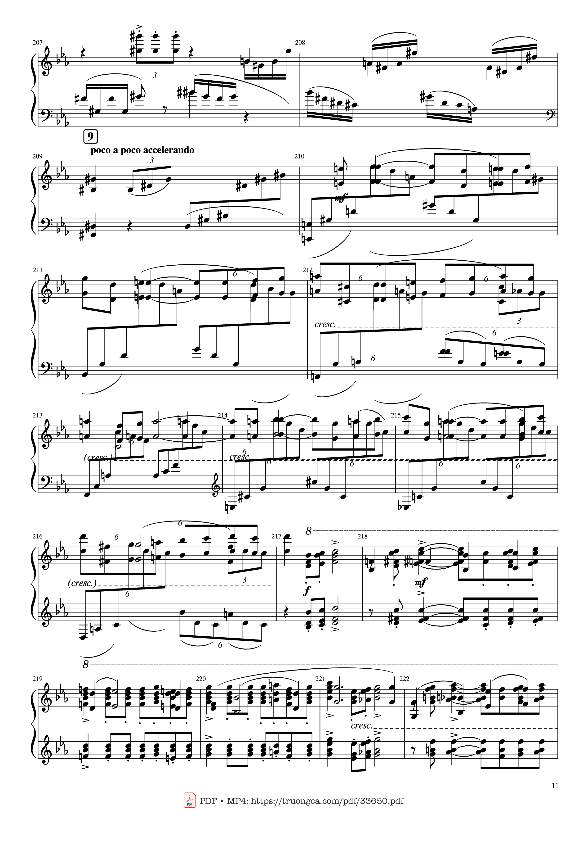 Page 11 of the piano sheet music PDF Piano – Piano Concerto No.2 Op.18 - Rachmaninov by Serguei Rachmaninoff