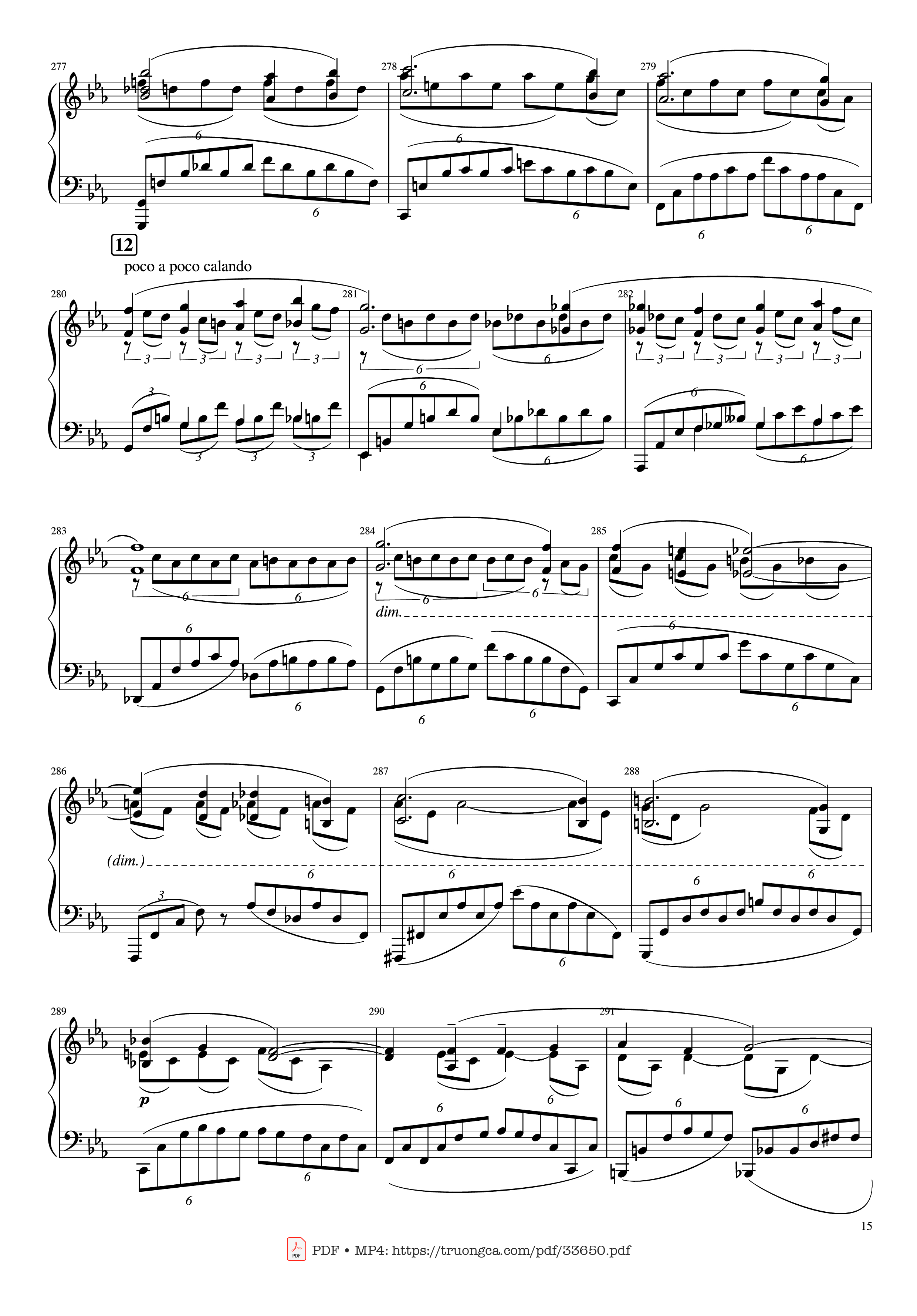 Page 15 of the piano sheet music PDF Piano – Piano Concerto No.2 Op.18 - Rachmaninov by Serguei Rachmaninoff