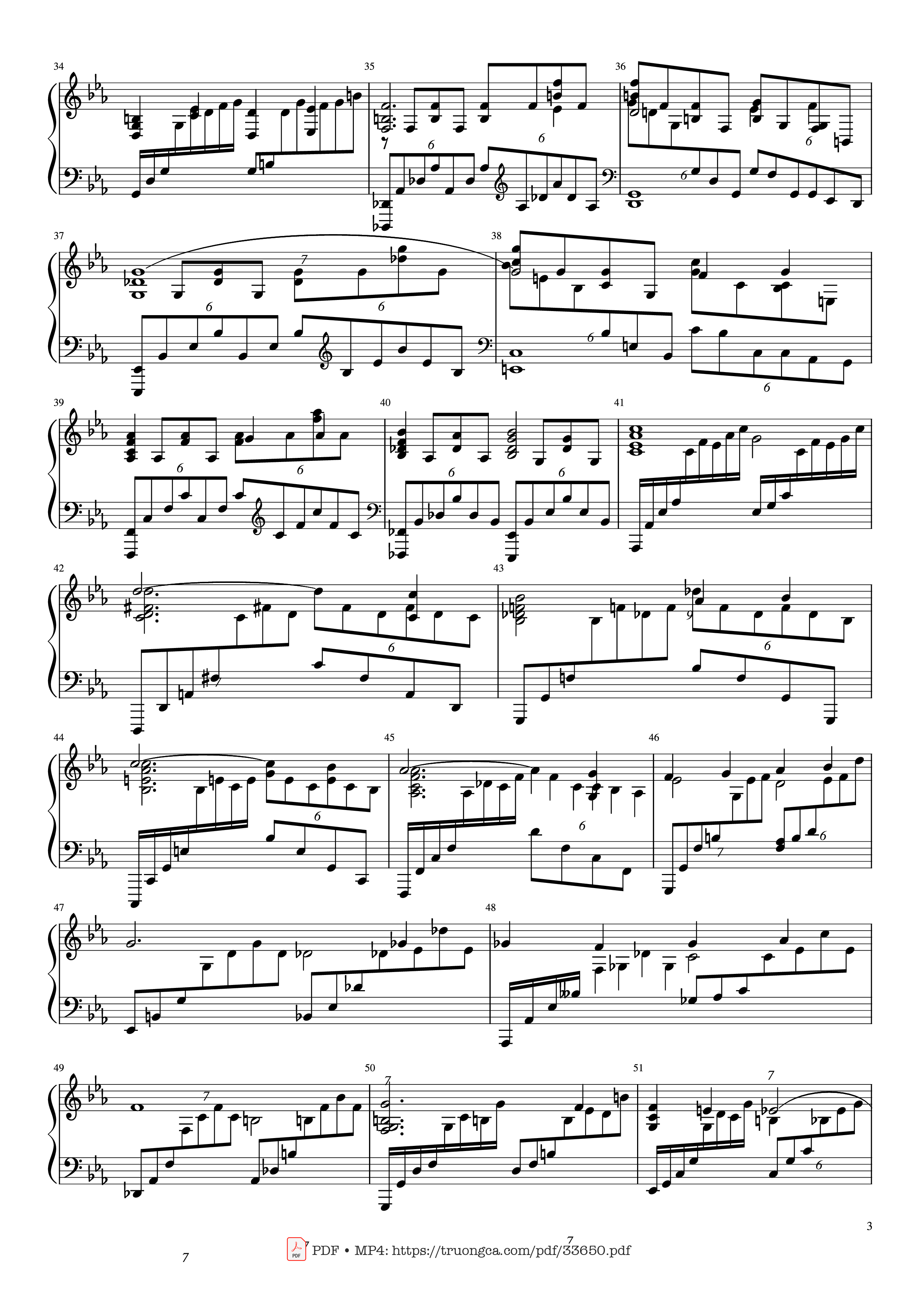 Page 3 of the piano sheet music PDF Piano – Piano Concerto No.2 Op.18 - Rachmaninov by Serguei Rachmaninoff