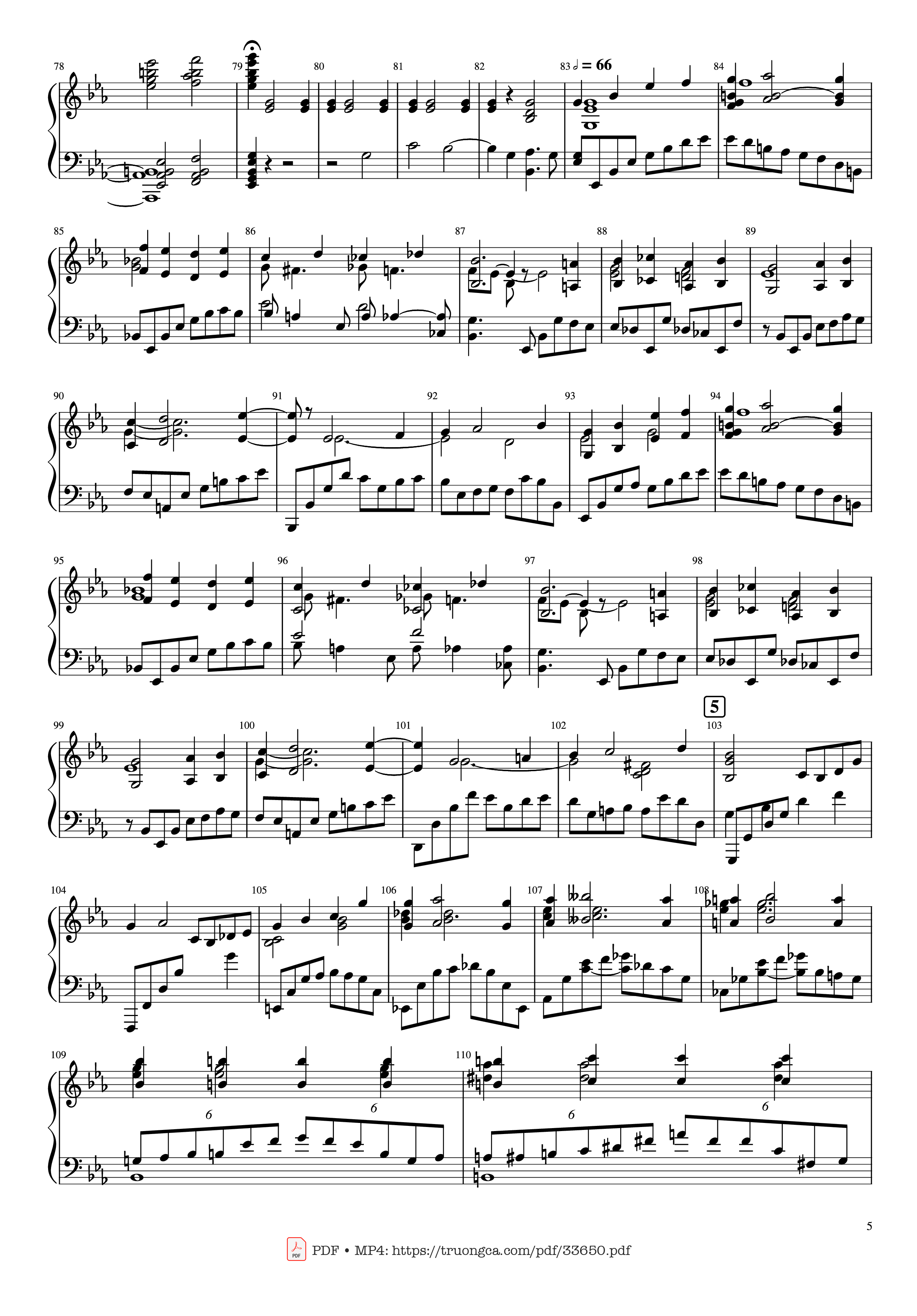 Page 5 of the piano sheet music PDF Piano – Piano Concerto No.2 Op.18 - Rachmaninov by Serguei Rachmaninoff