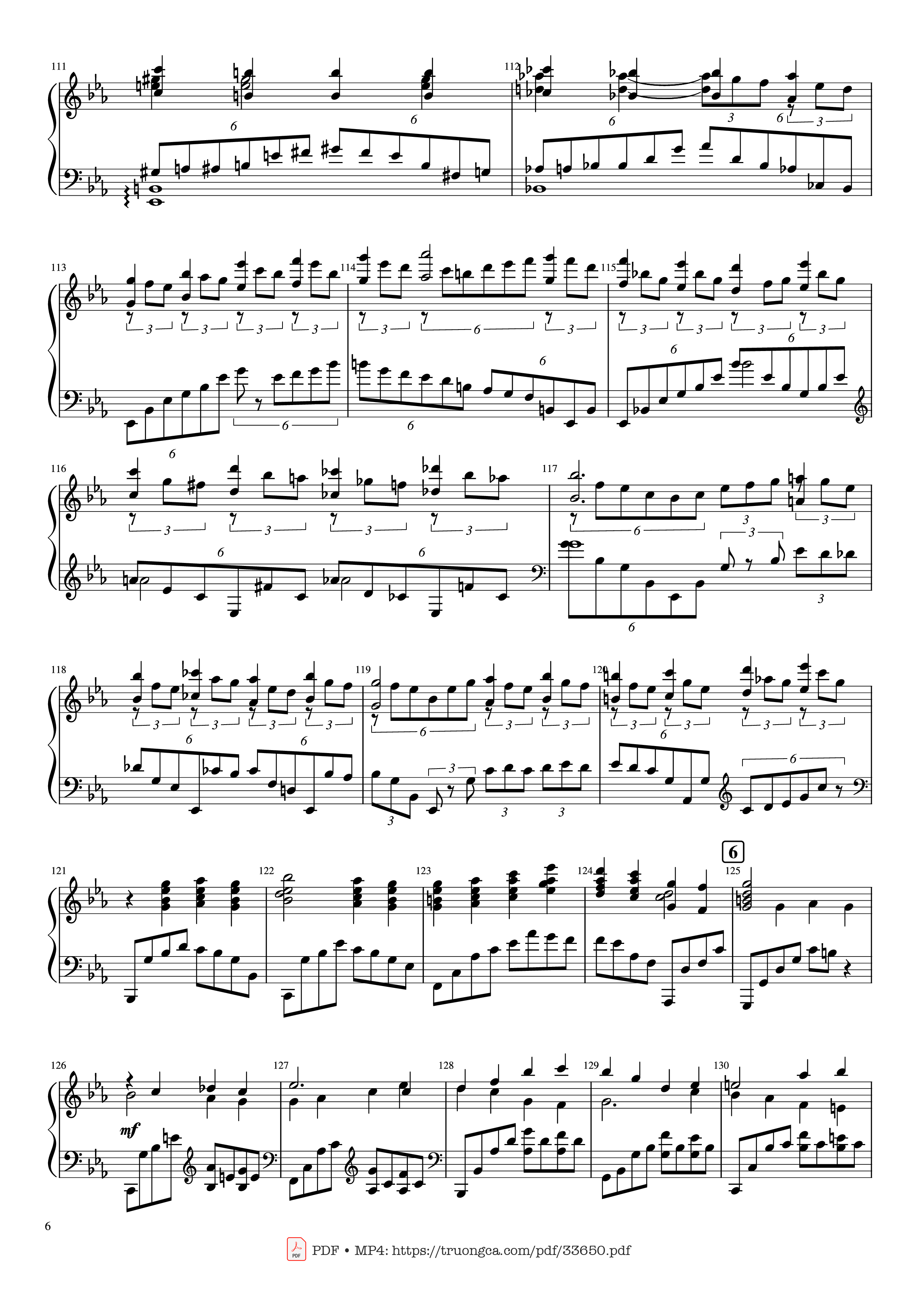 Page 6 of the piano sheet music PDF Piano – Piano Concerto No.2 Op.18 - Rachmaninov by Serguei Rachmaninoff