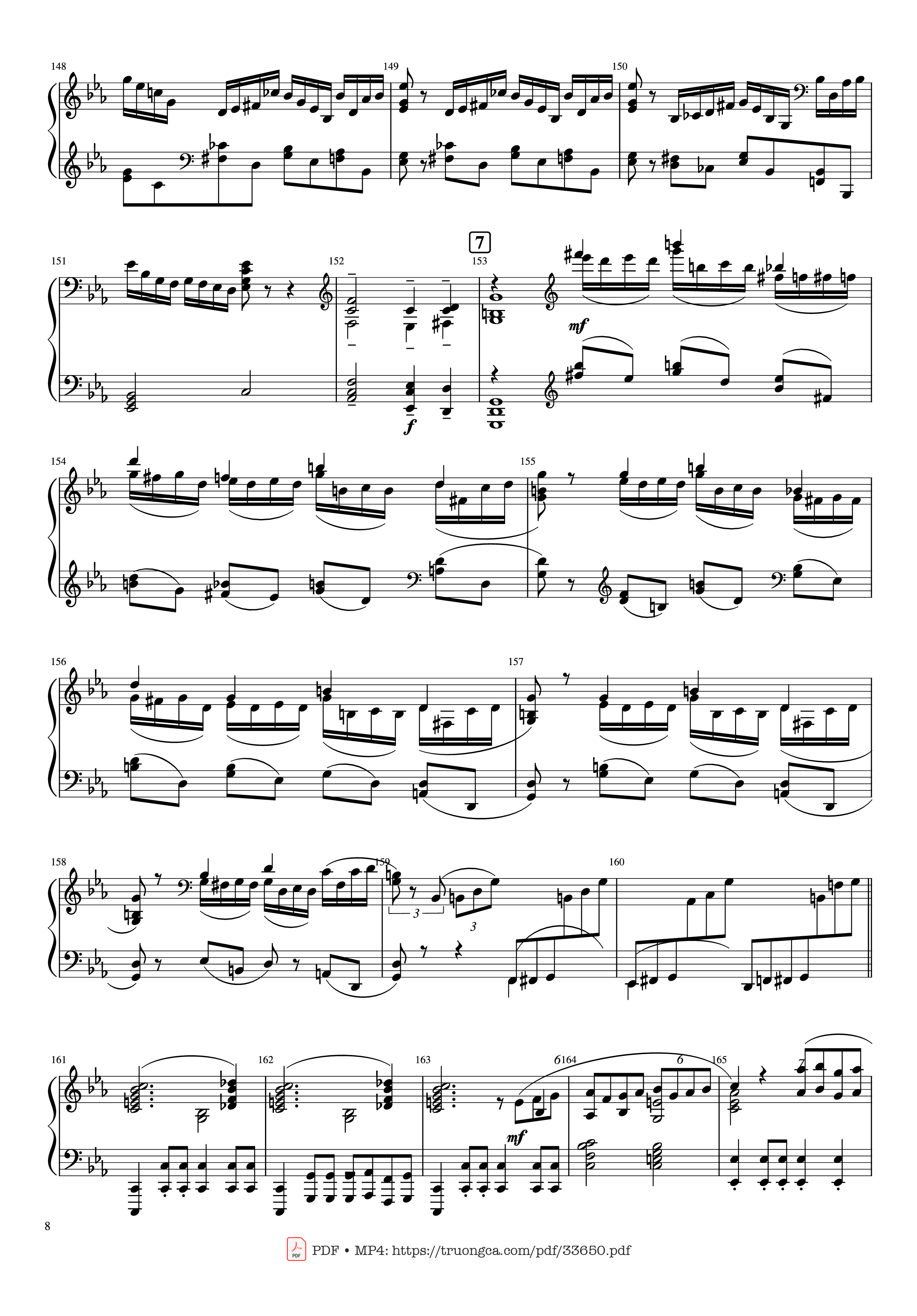 Page 8 of the piano sheet music PDF Piano – Piano Concerto No.2 Op.18 - Rachmaninov by Serguei Rachmaninoff
