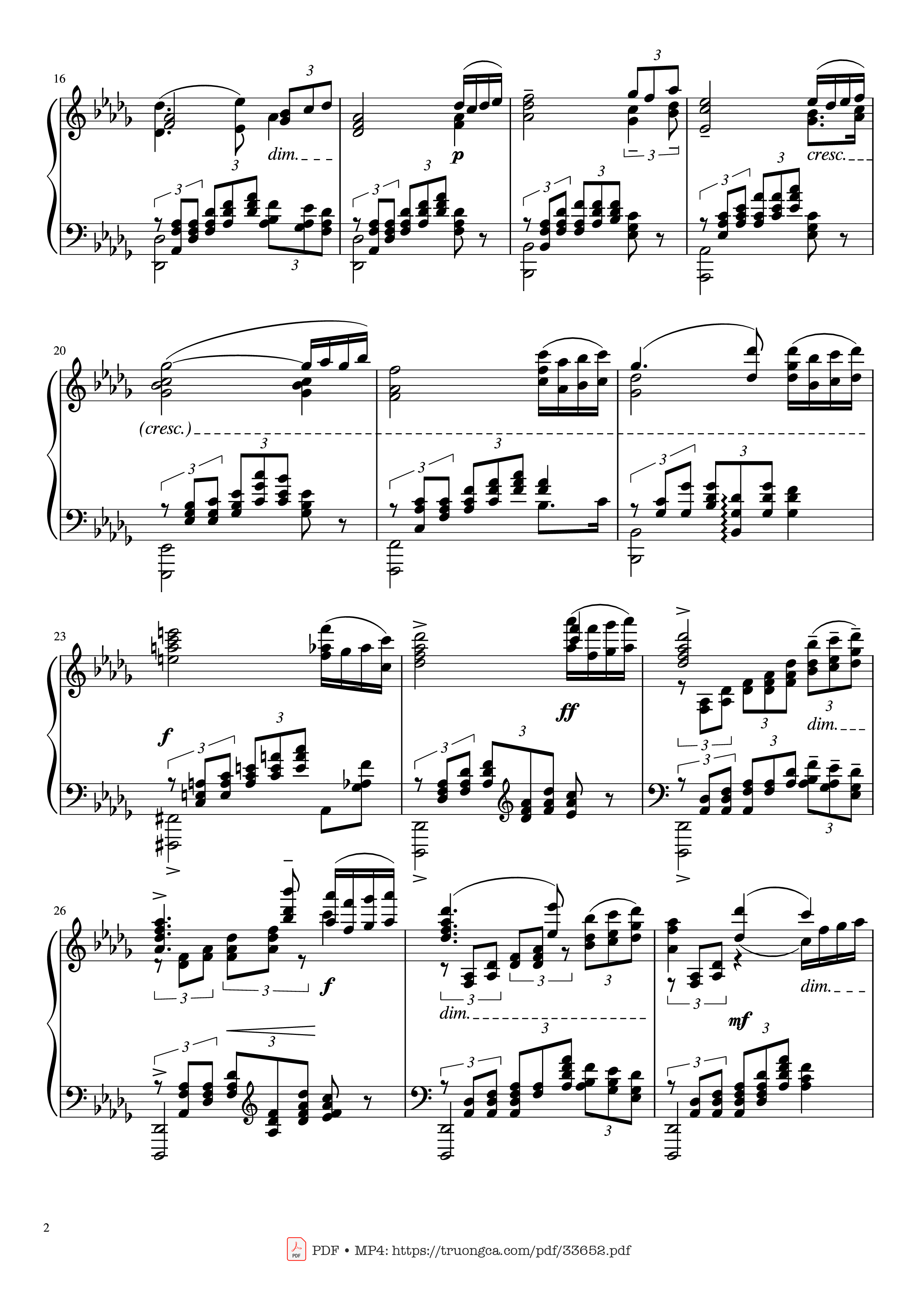 Page 2 of the piano sheet music PDF Piano – Rhapsody on a Theme of Paganini - 18th Variation Rachmaninov Piano Easy by Sergei Rachmaninoff
