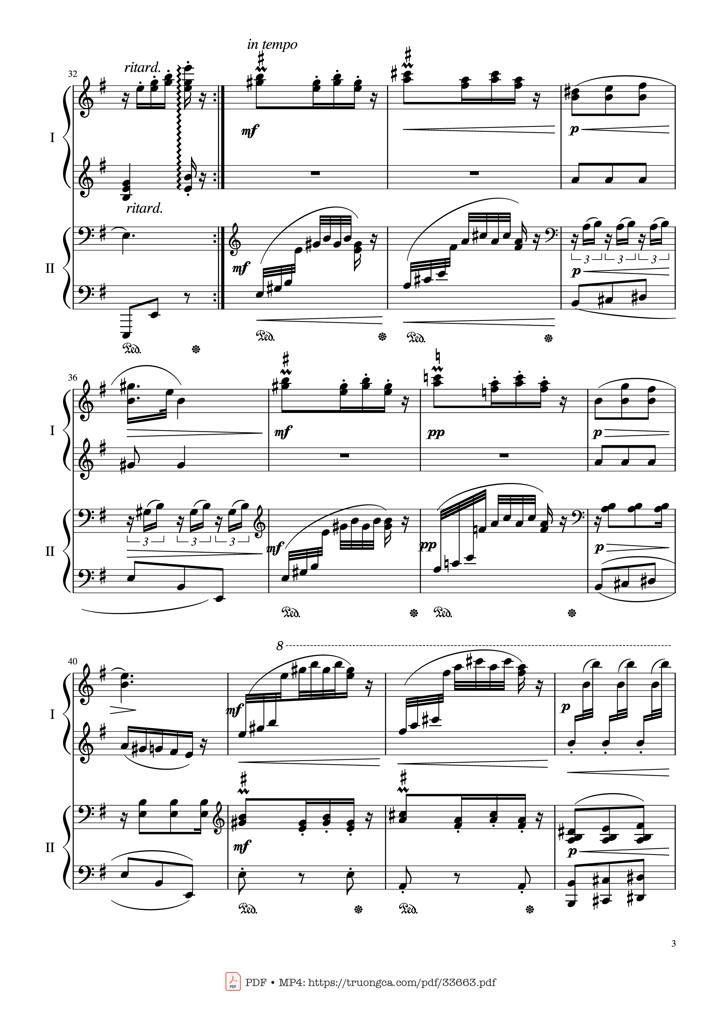Page 3 of the piano sheet music PDF Piano – Slavonic Dances, Op.72 No.2 Piano Four Hand by Antonin Leopold Dvorak