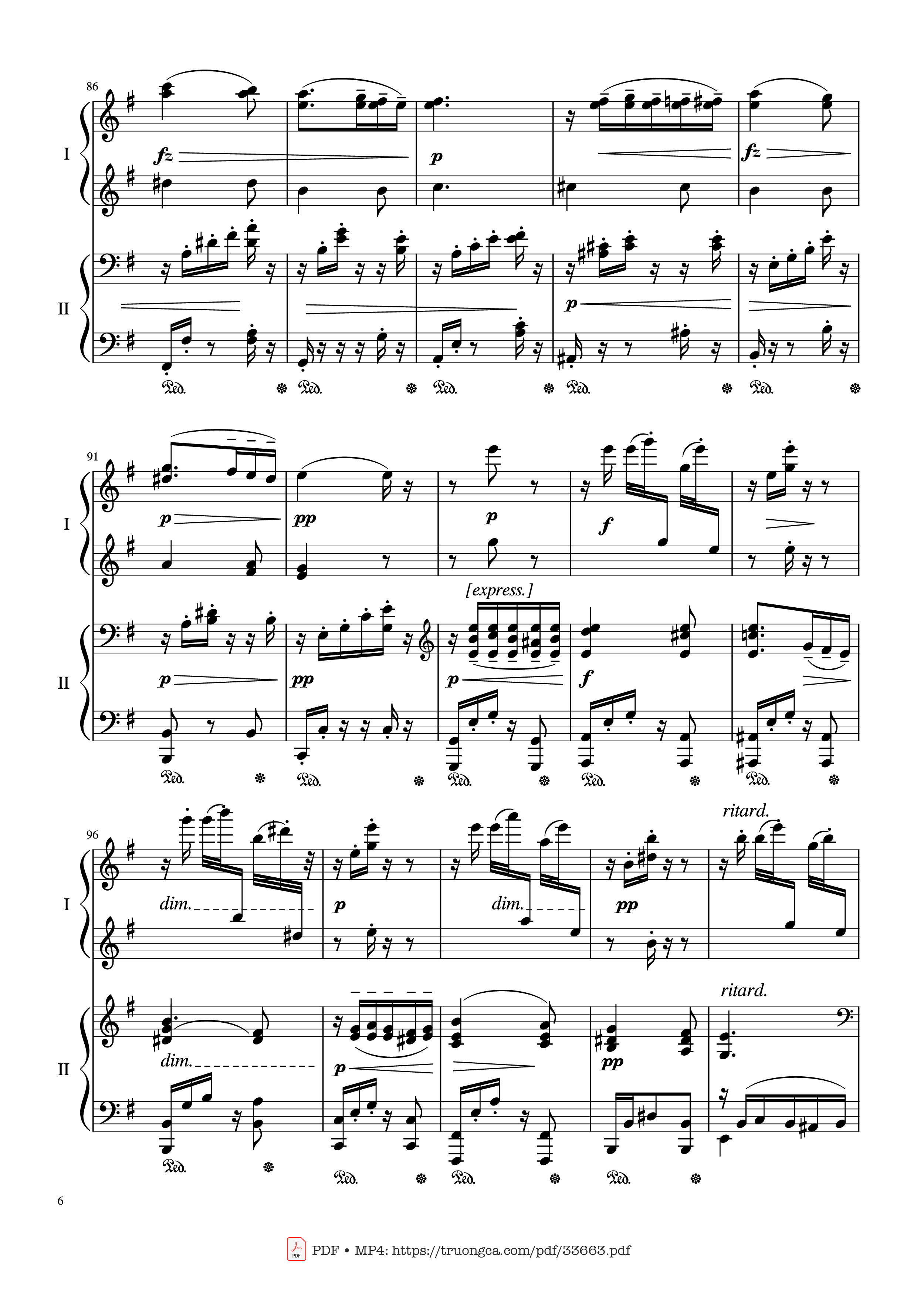 Page 6 of the piano sheet music PDF Piano – Slavonic Dances, Op.72 No.2 Piano Four Hand by Antonin Leopold Dvorak