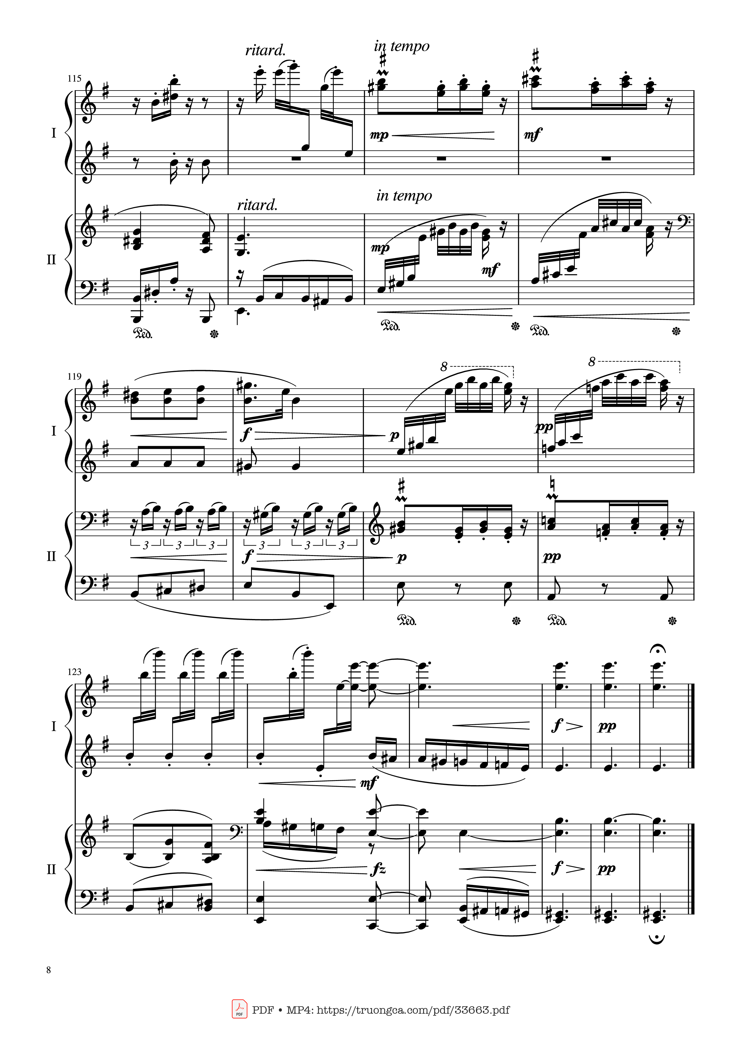Page 8 of the piano sheet music PDF Piano – Slavonic Dances, Op.72 No.2 Piano Four Hand by Antonin Leopold Dvorak