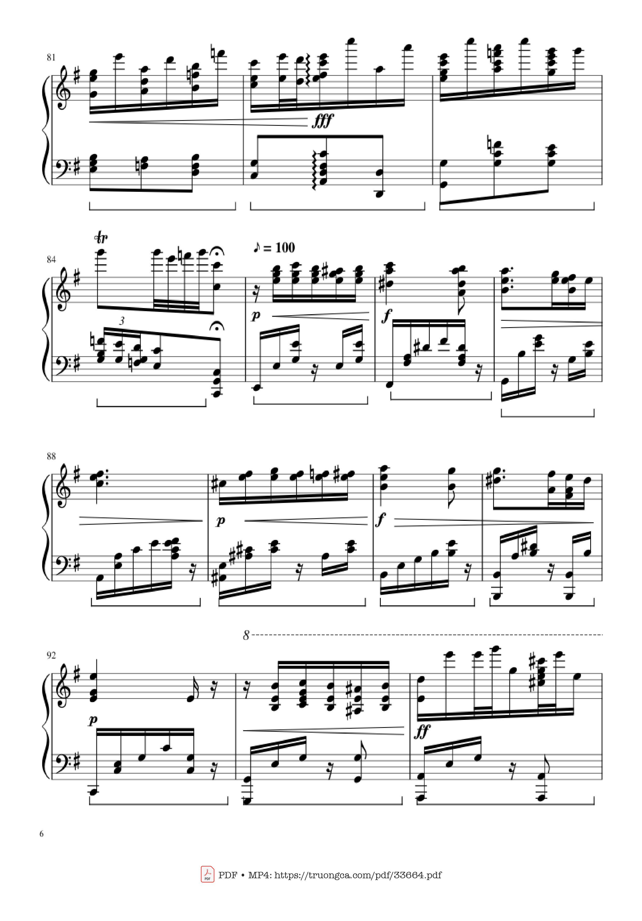 Page 6 of the piano sheet music PDF Piano – Slavonic Dances, Op.72 No.2 Piano Solo by Antonin Leopold Dvorak